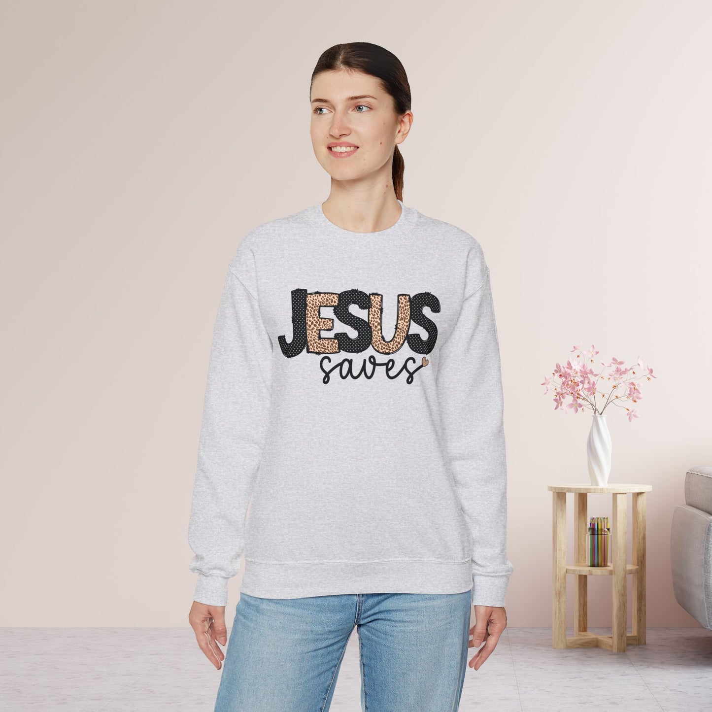 Jesus Saves Sweatshirt - Christian Crewneck Pullover