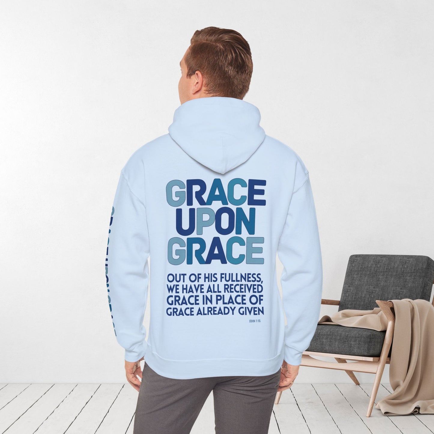 Grace Upon Grace Hoodie - John 1:16 Bible Verse Christian Hoodie