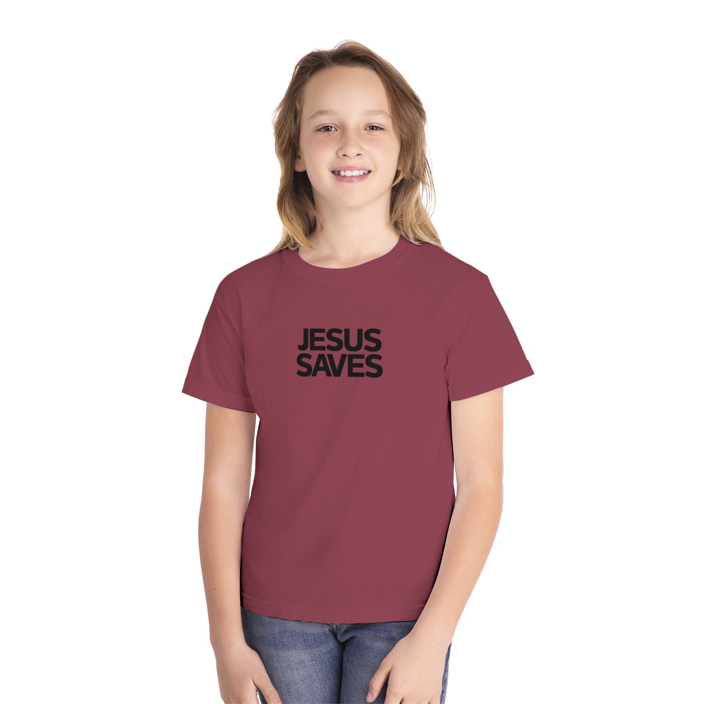 Jesus Saves Comfort Colors Youth Christian Tee