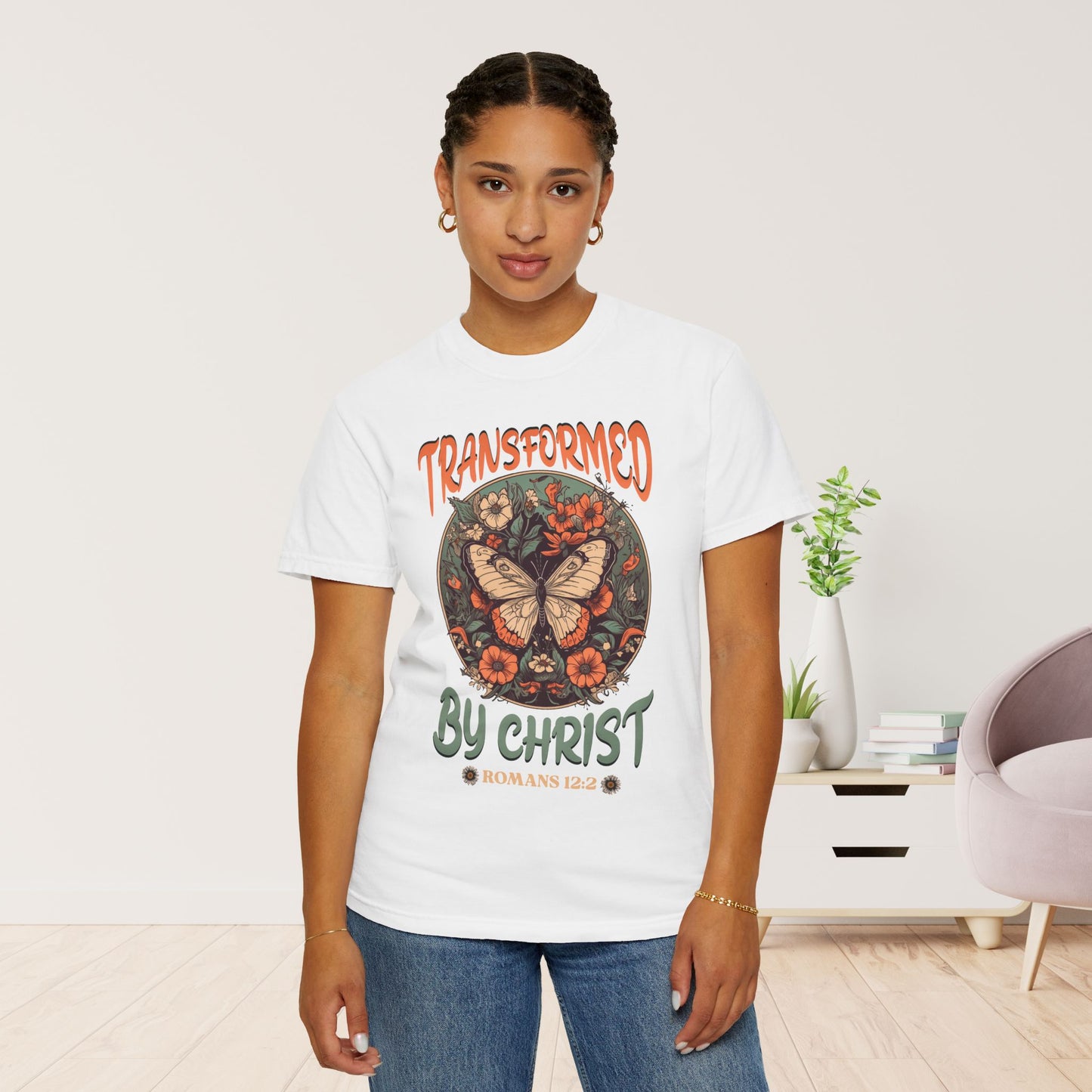 Transformed by Christ Comfort Colors Christian Shirt