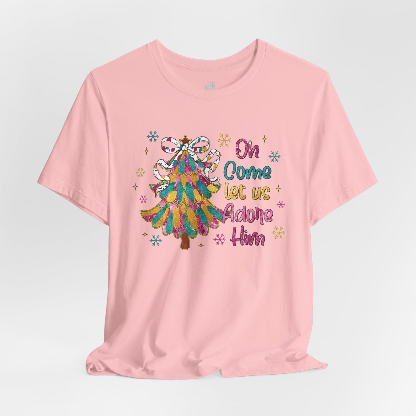 Oh Come Let Us Adore Him Soft Cotton Tee - Holiday Christian Shirt