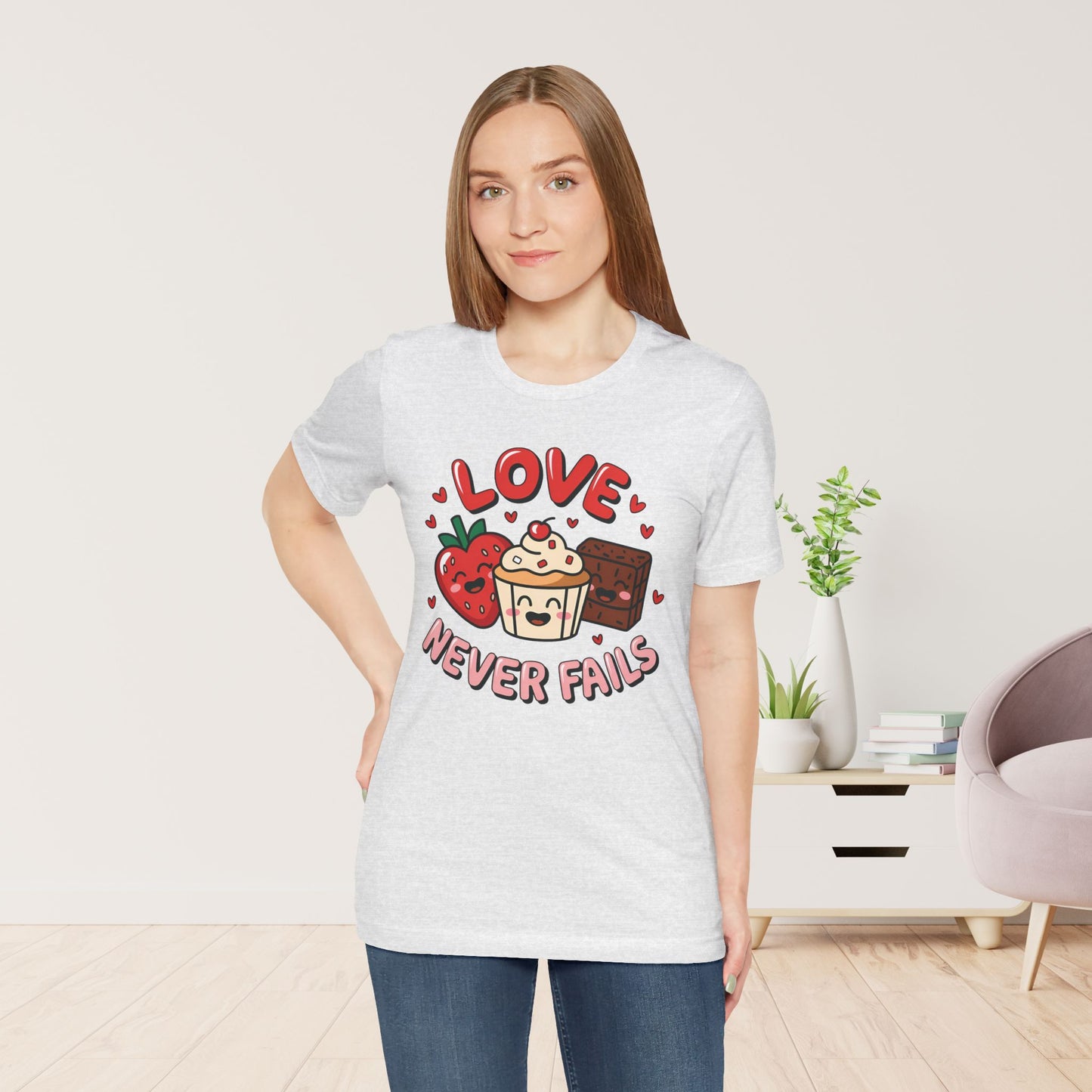 Love Never Fails Soft Cotton Tee - Christian Shirt