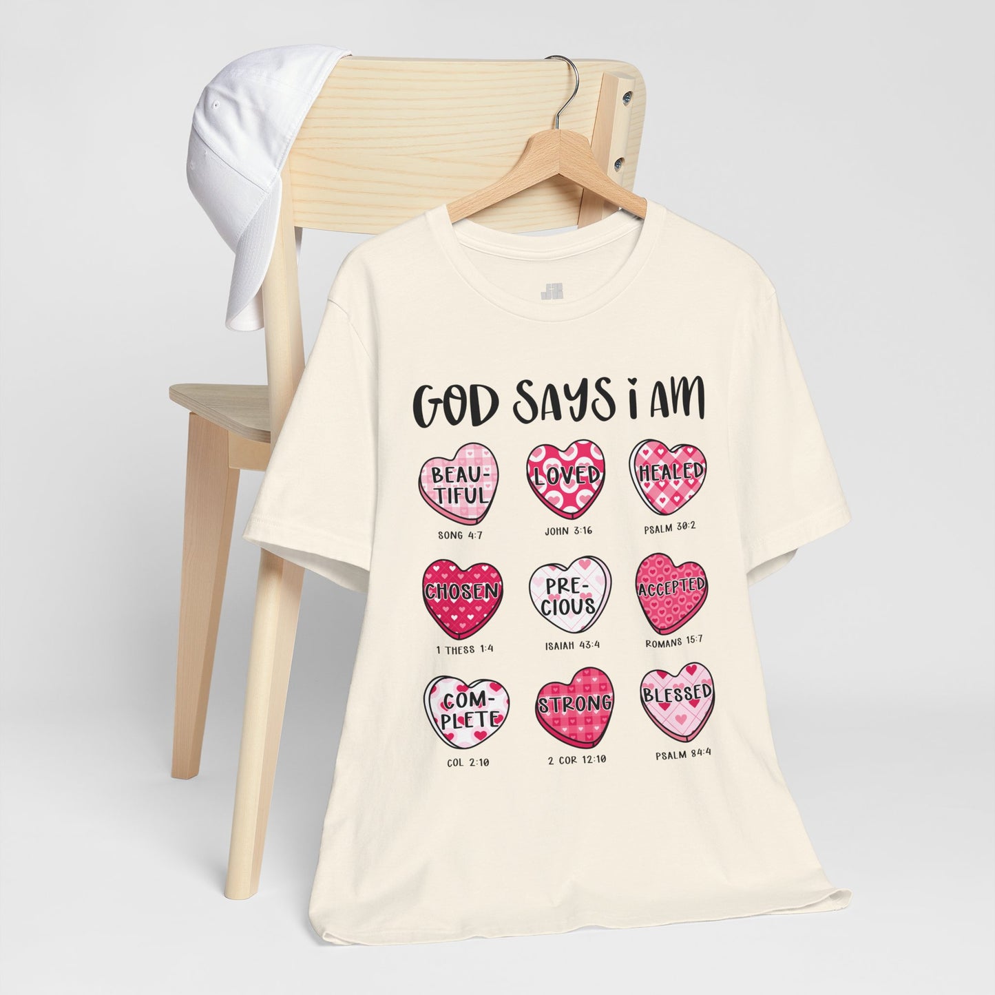 God Says I Am... Soft Cotton Tee - Christian Valentine's Day Tee