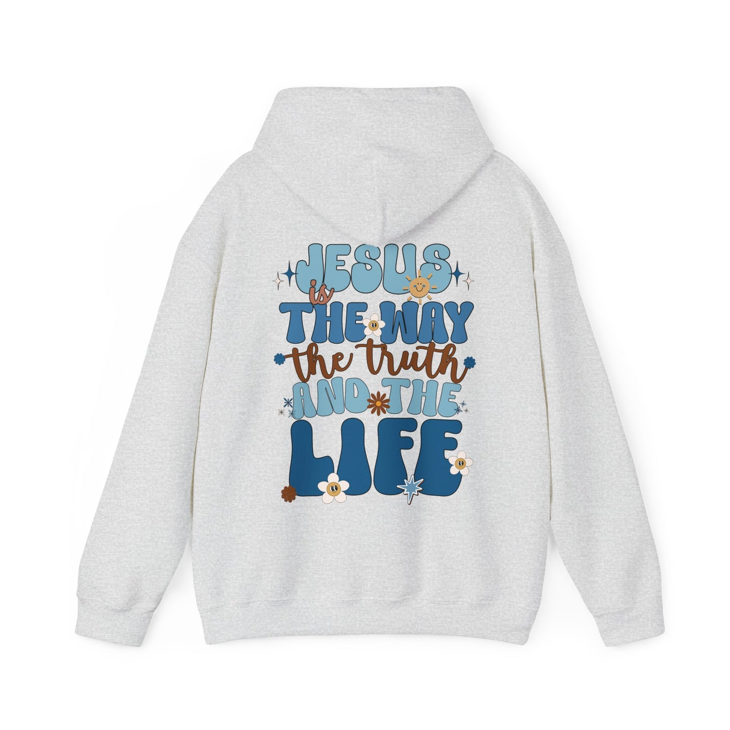 Blue Jesus is the Way John 14:6 Bible Verse Christian Hoodie