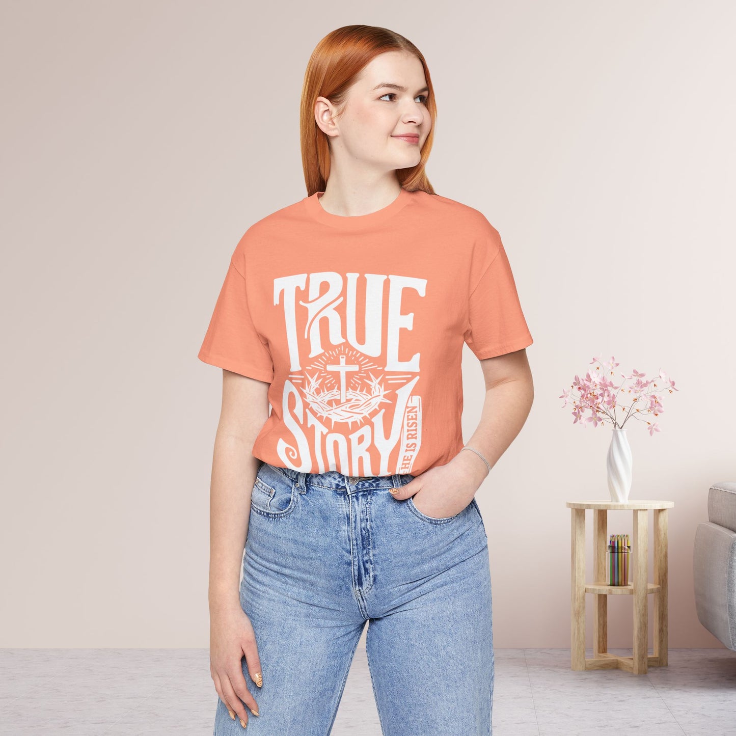 True Story He is Risen Christian Soft Cotton Tee - Easter Shirt