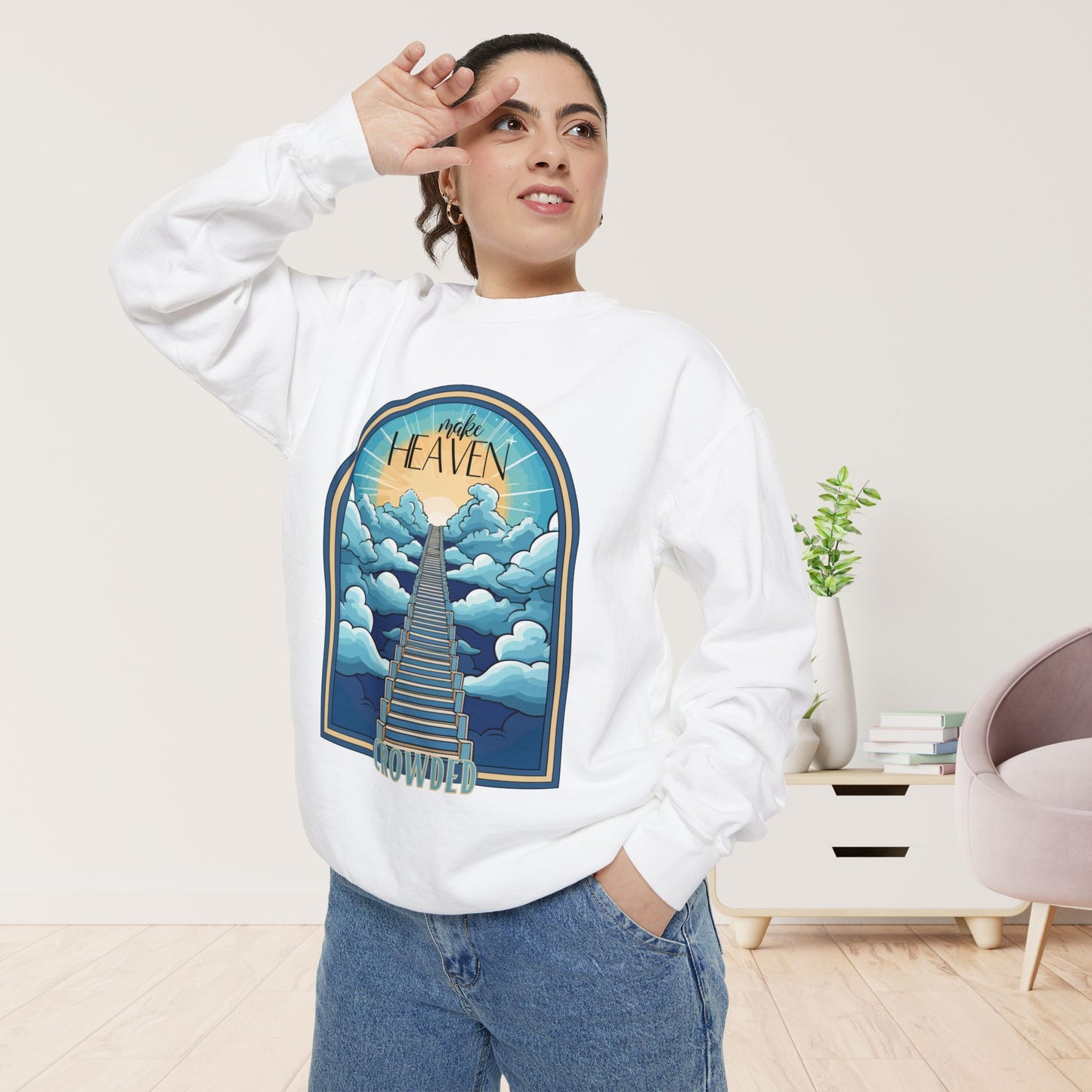 Comfort Colors Groovy Make Heaven Crowded Sweatshirt