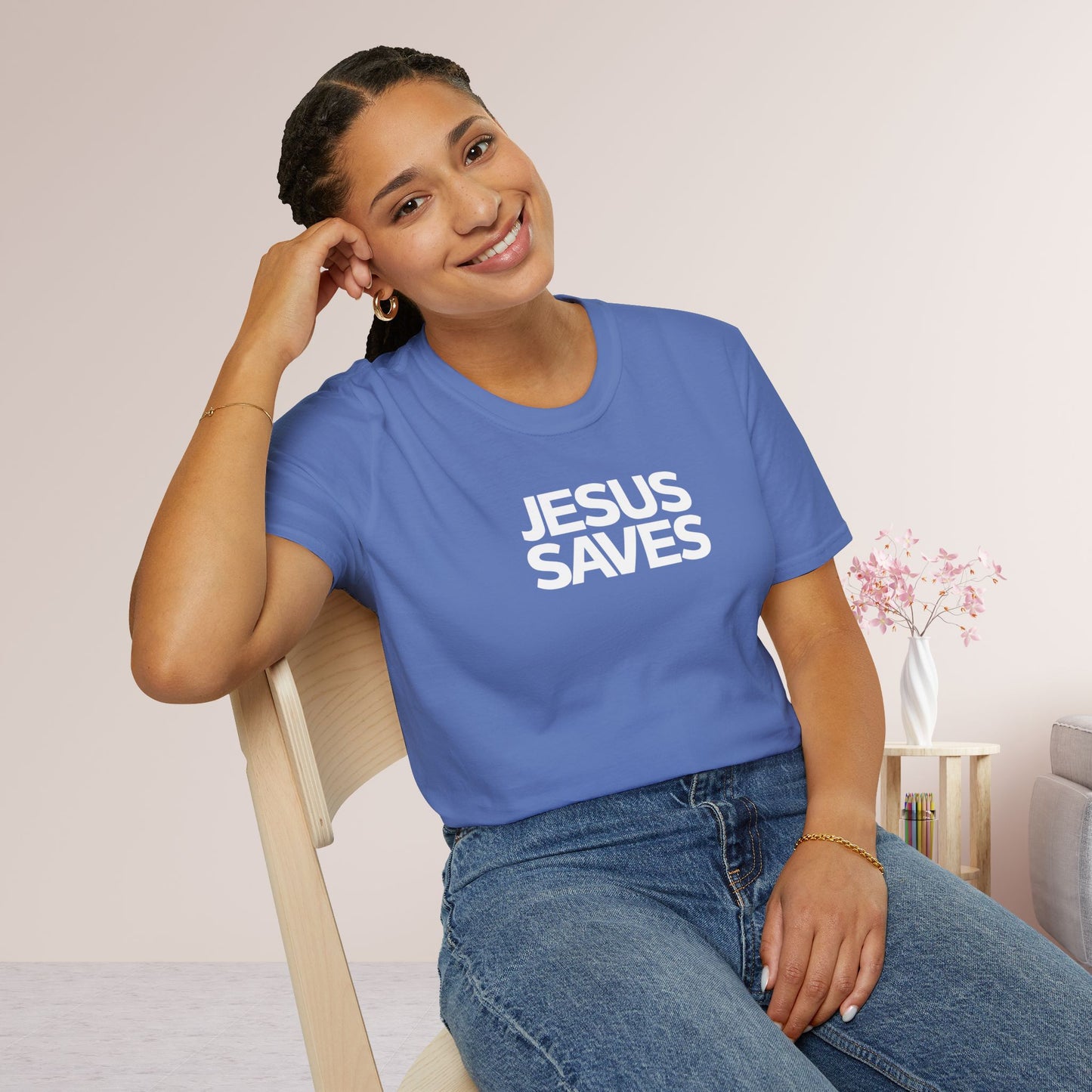 Unisex Jesus Saves Softstyle T-shirt - Acts 4:12 Bible Verse Christian T-shirt