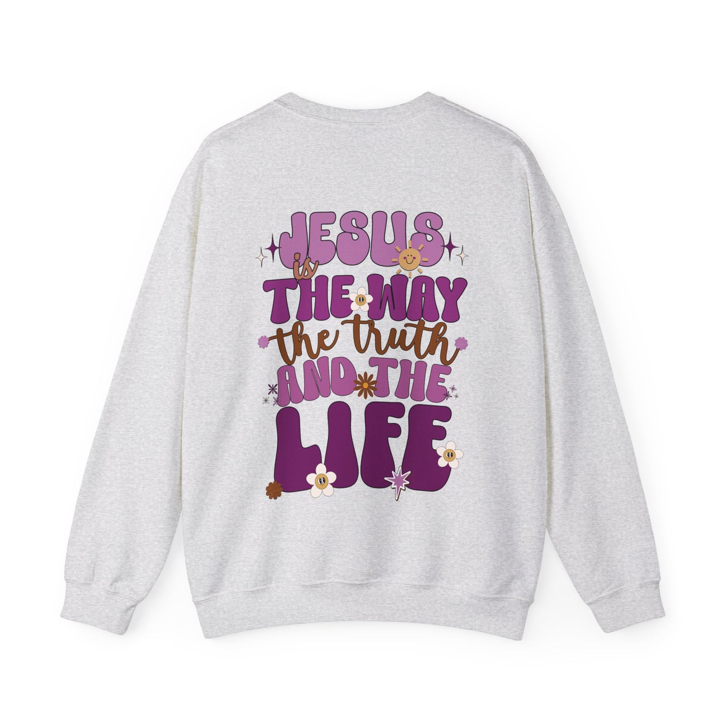 Purple Jesus is the Way John 14:6 Bible Verse Christian Sweatshirt