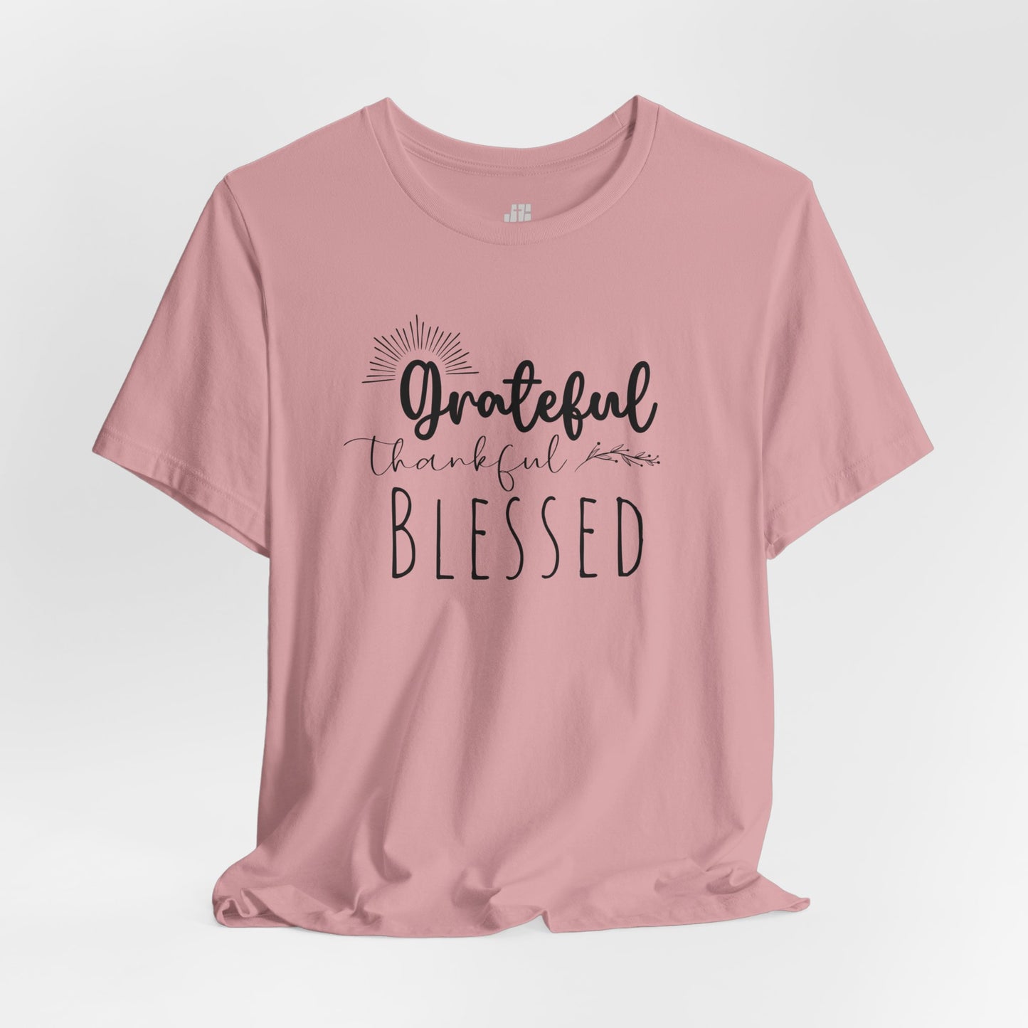 Grateful Thankful Blessed Soft Cotton Tee - Christian T-shirt