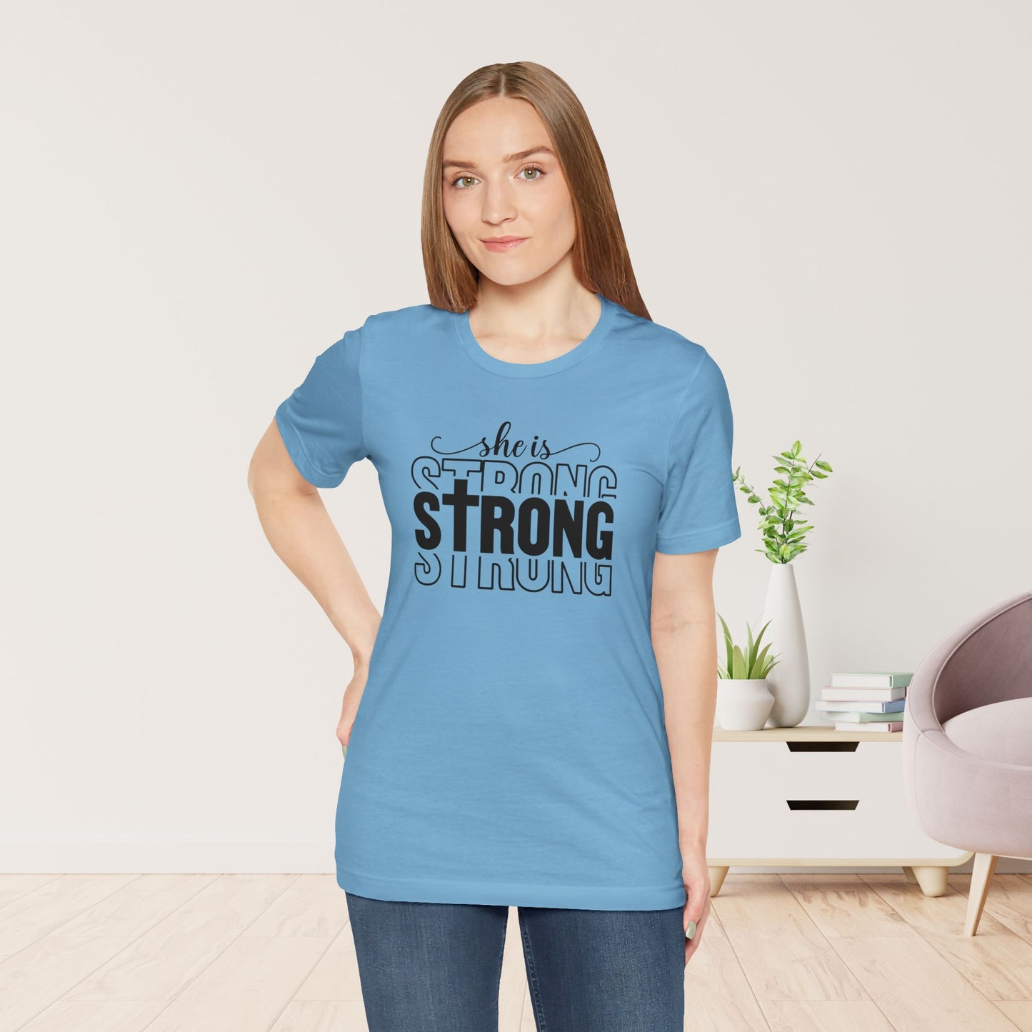 She is Strong Christian Soft Cotton Tee