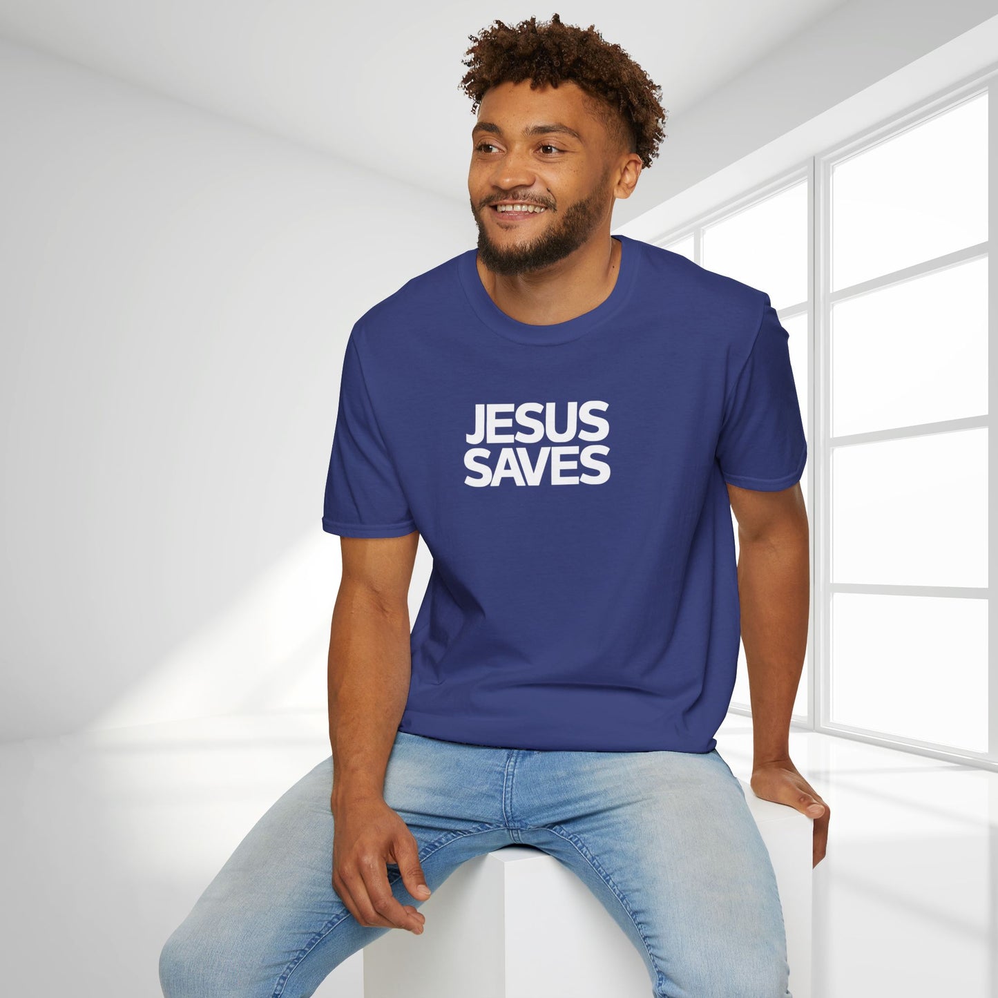 Unisex Jesus Saves Softstyle T-shirt - Acts 4:12 Bible Verse Christian T-shirt