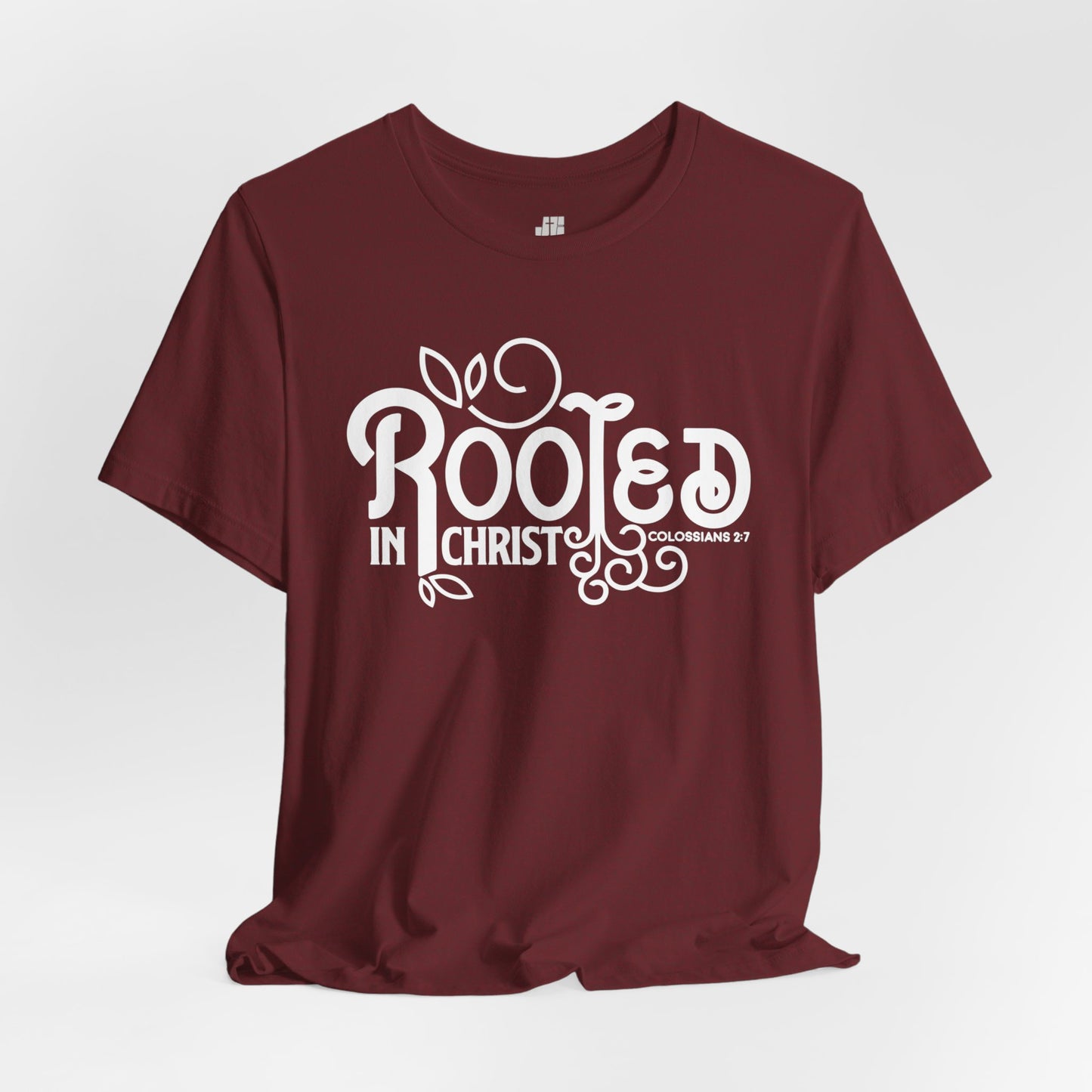 Rooted in Christ Shirt - Bible Verse Christian Soft Cotton Tee