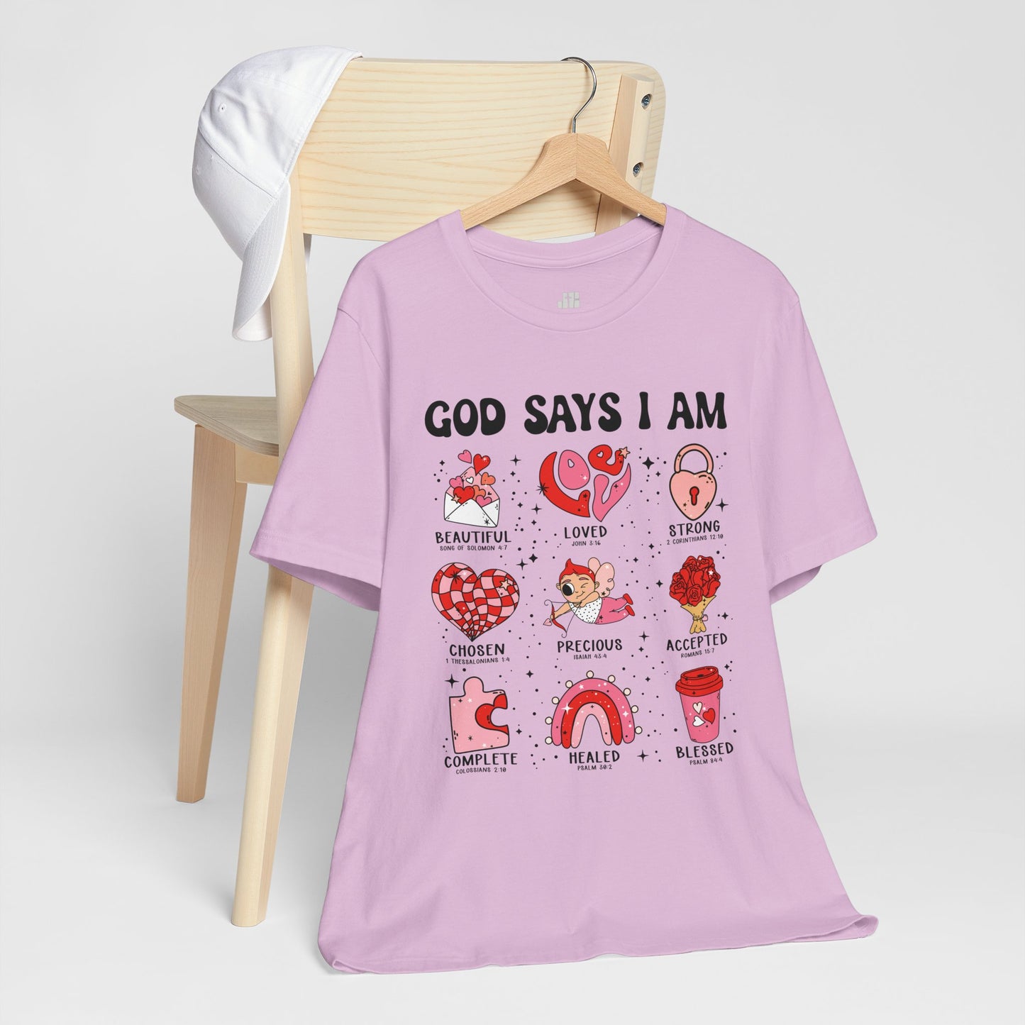 God Says I Am... Soft Cotton Tee - Christian Valentine's Day Shirt