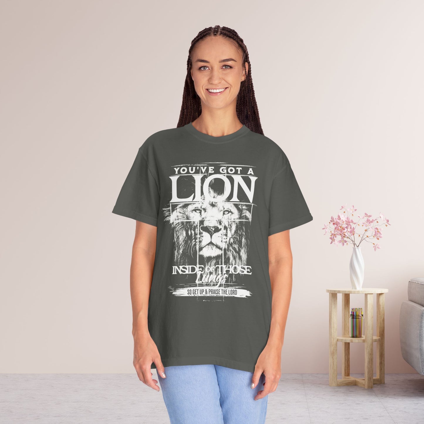 Comfort Colors You've Got A Lion Inside of Those Lungs Tee - Christian Shirt