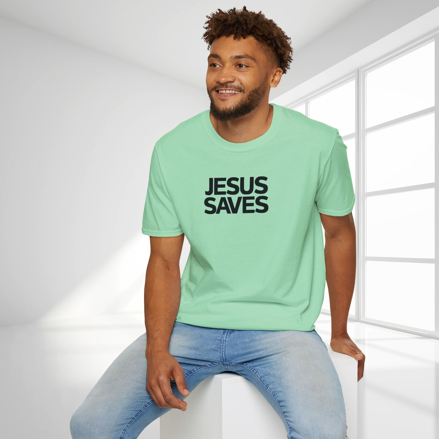 Unisex Jesus Saves Softstyle T-shirt - Acts 4:12 Bible Verse Christian Shirt