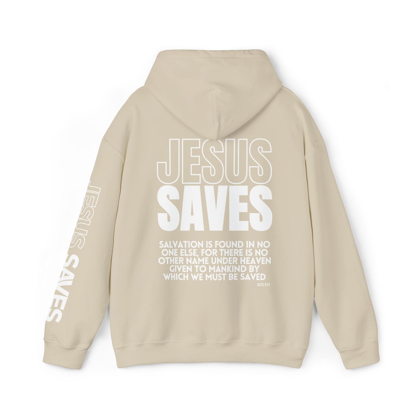 Jesus Saves Hoodie - Acts 4:12 Bible Verse Christian Hoodie