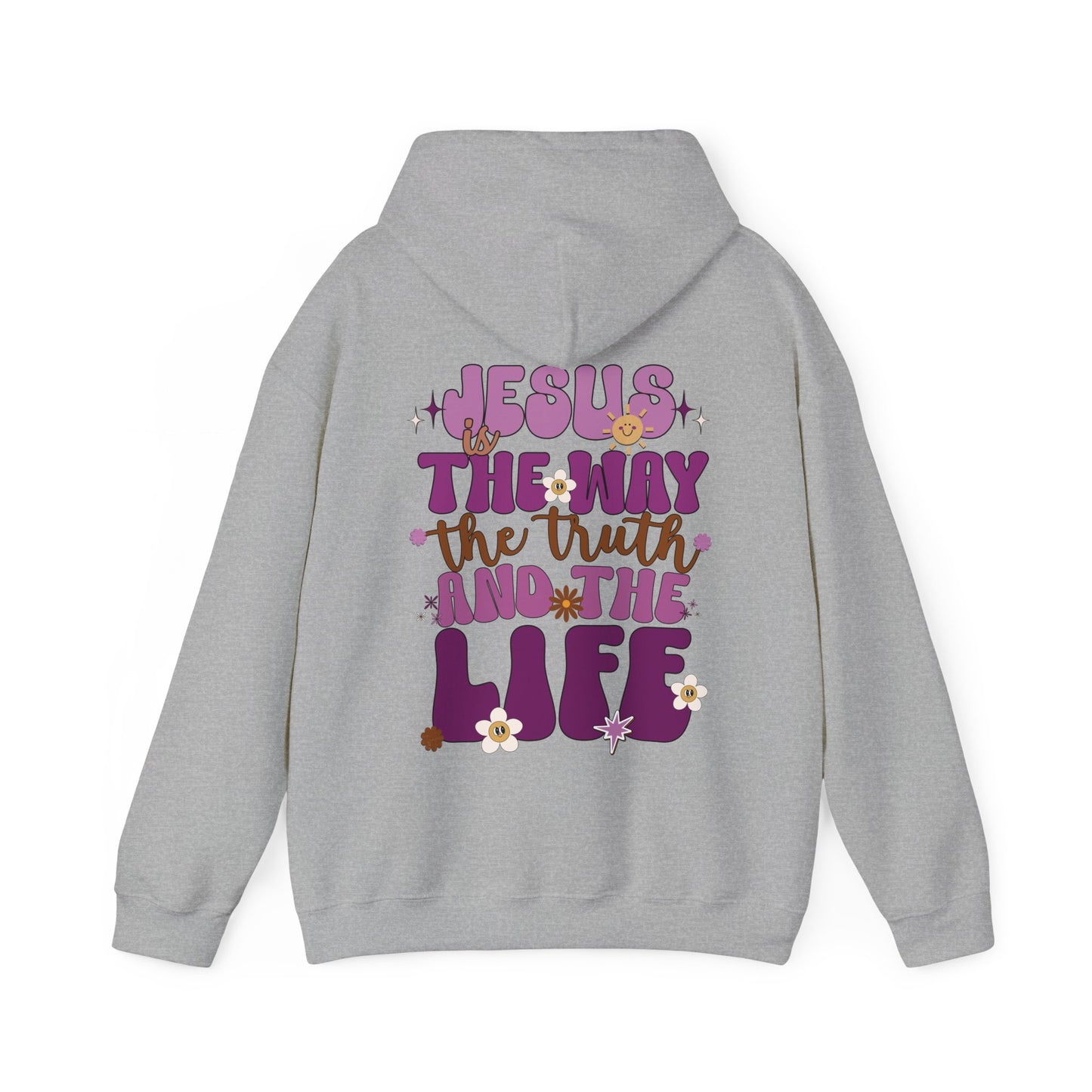 Purple Jesus is the Way John 14:6 Bible Verse Christian Hoodie