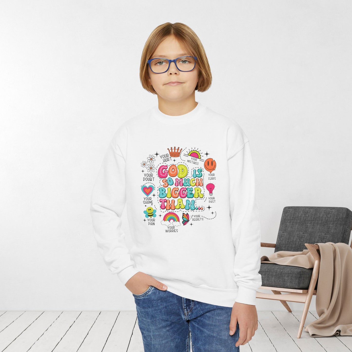 God Is So Much Bigger Youth Christian Sweatshirt