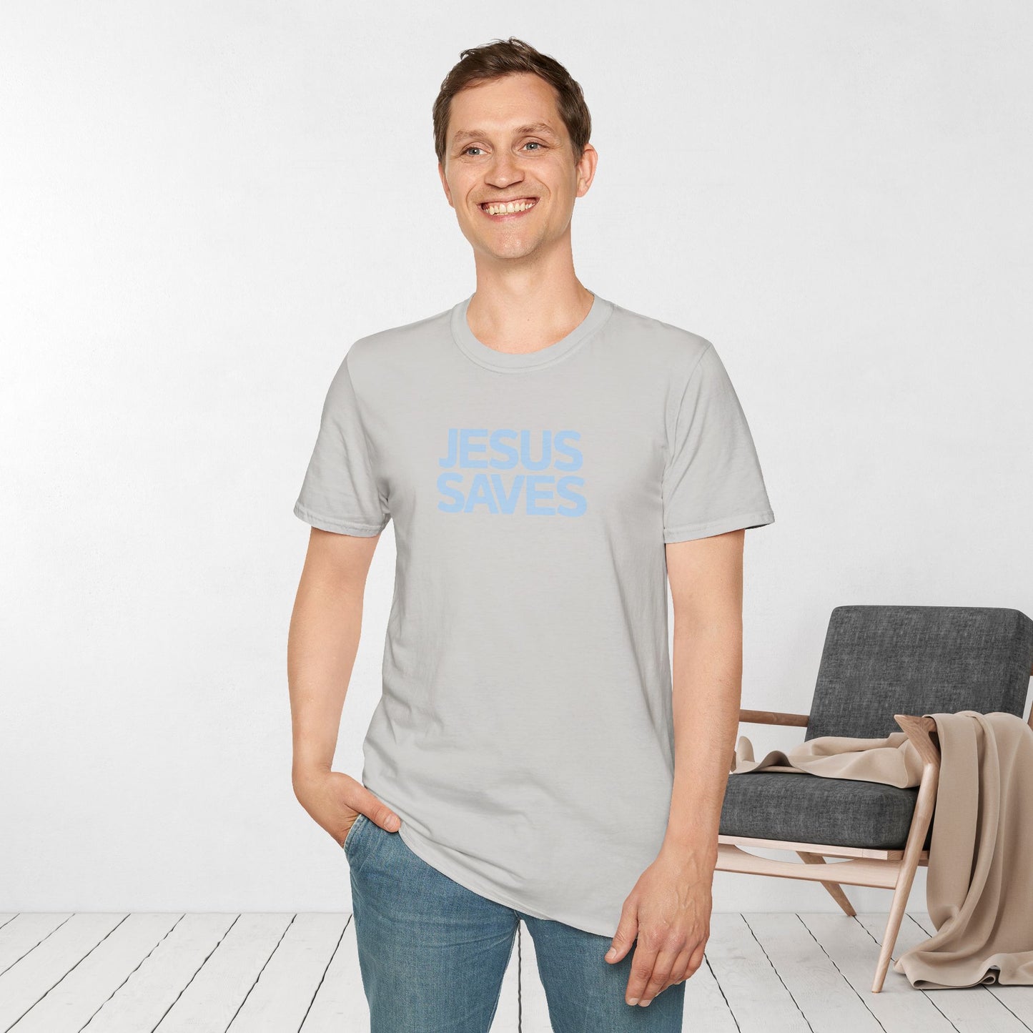 Jesus Saves Softstyle T-shirt - Acts 4:12 Bible Verse Christian Tee