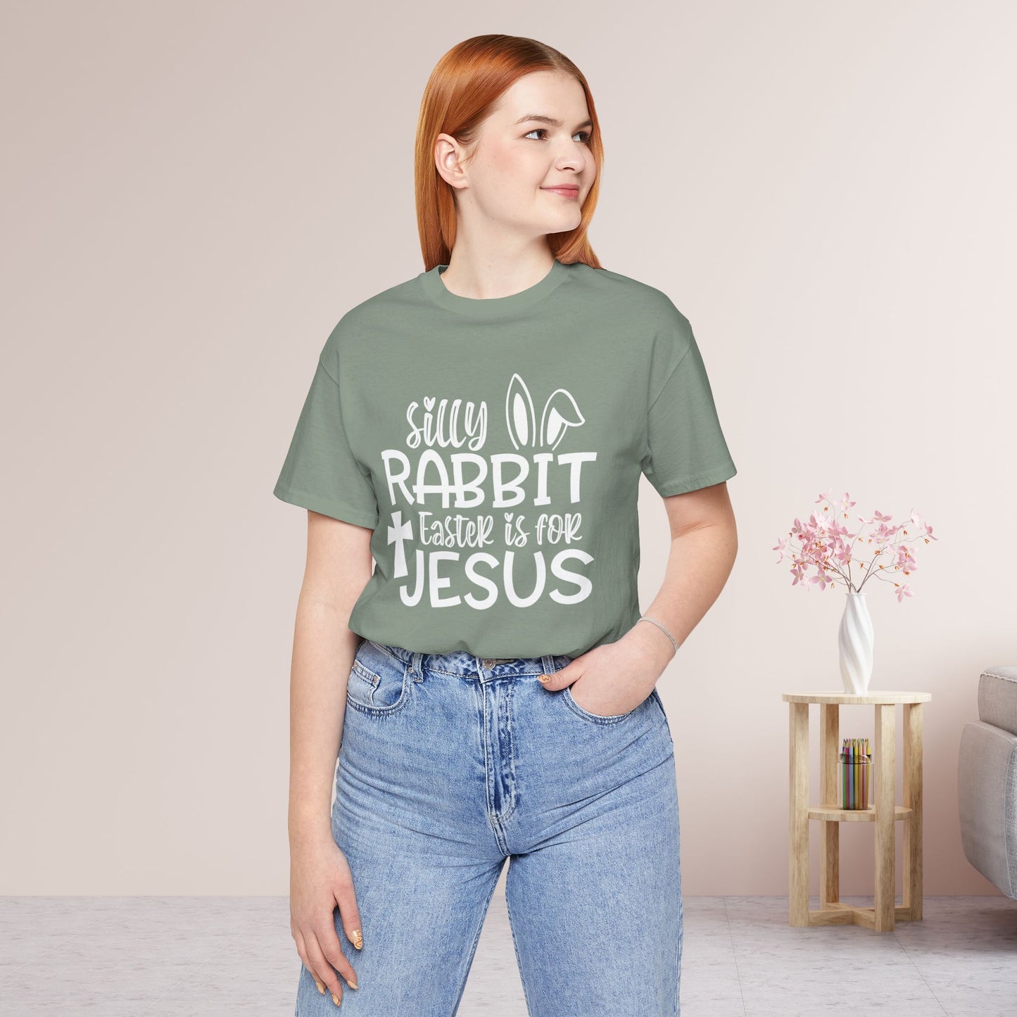 Silly Rabbit Easter is for Jesus Christian Soft Cotton Tee