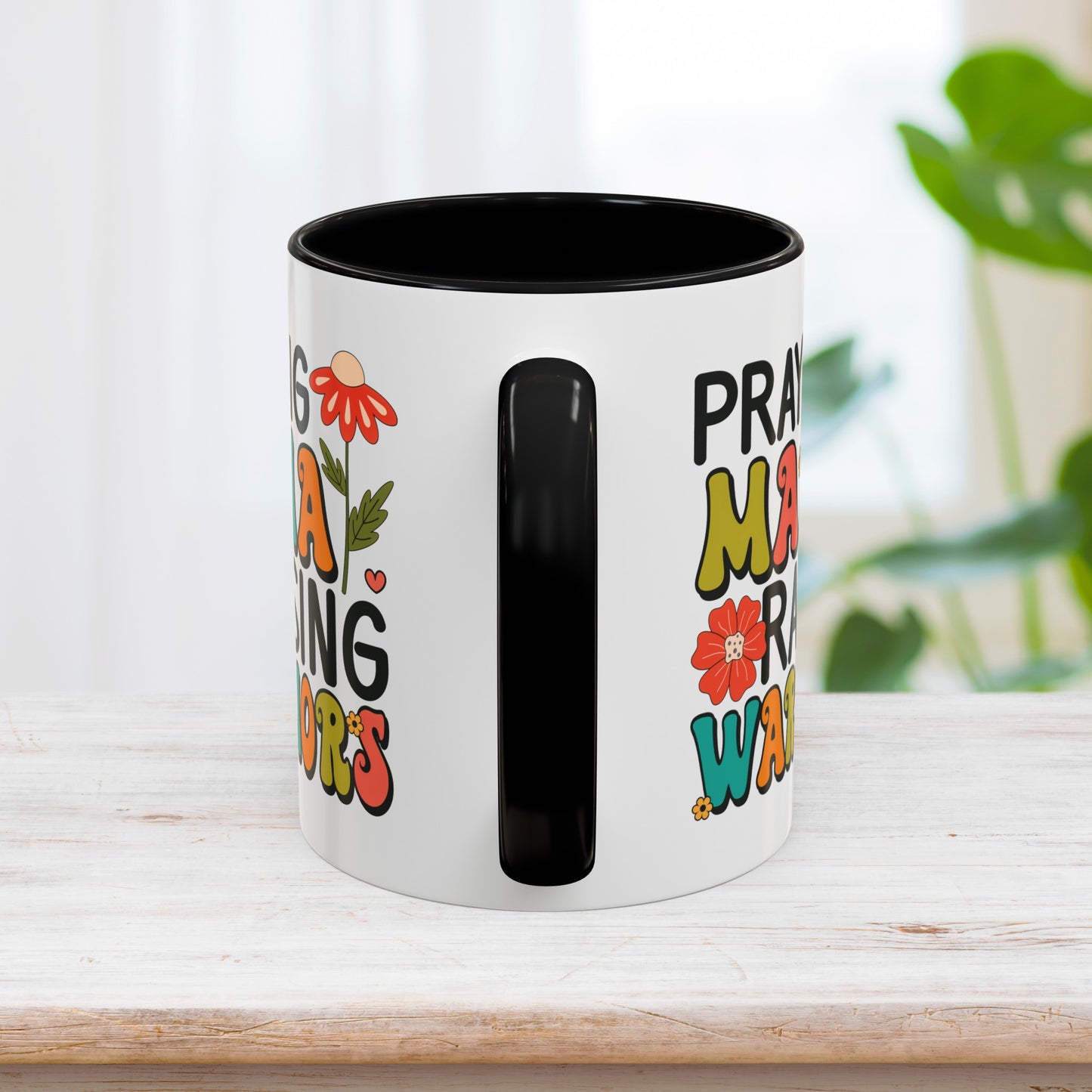 Praying Mama Raising Warriors Mug - Christian Coffee Mug