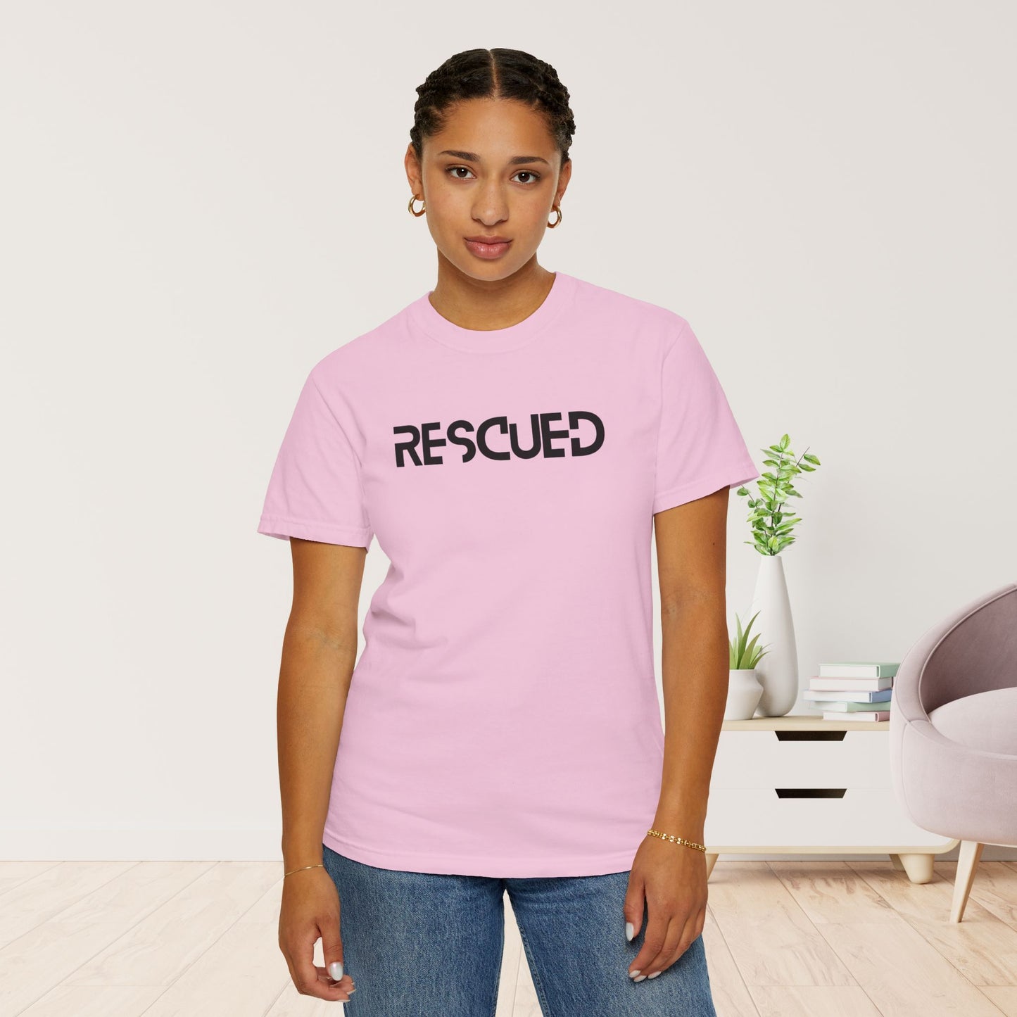 Rescued T-shirt - He Left The 99 to Rescue Me Comfort Colors Christian Shirt