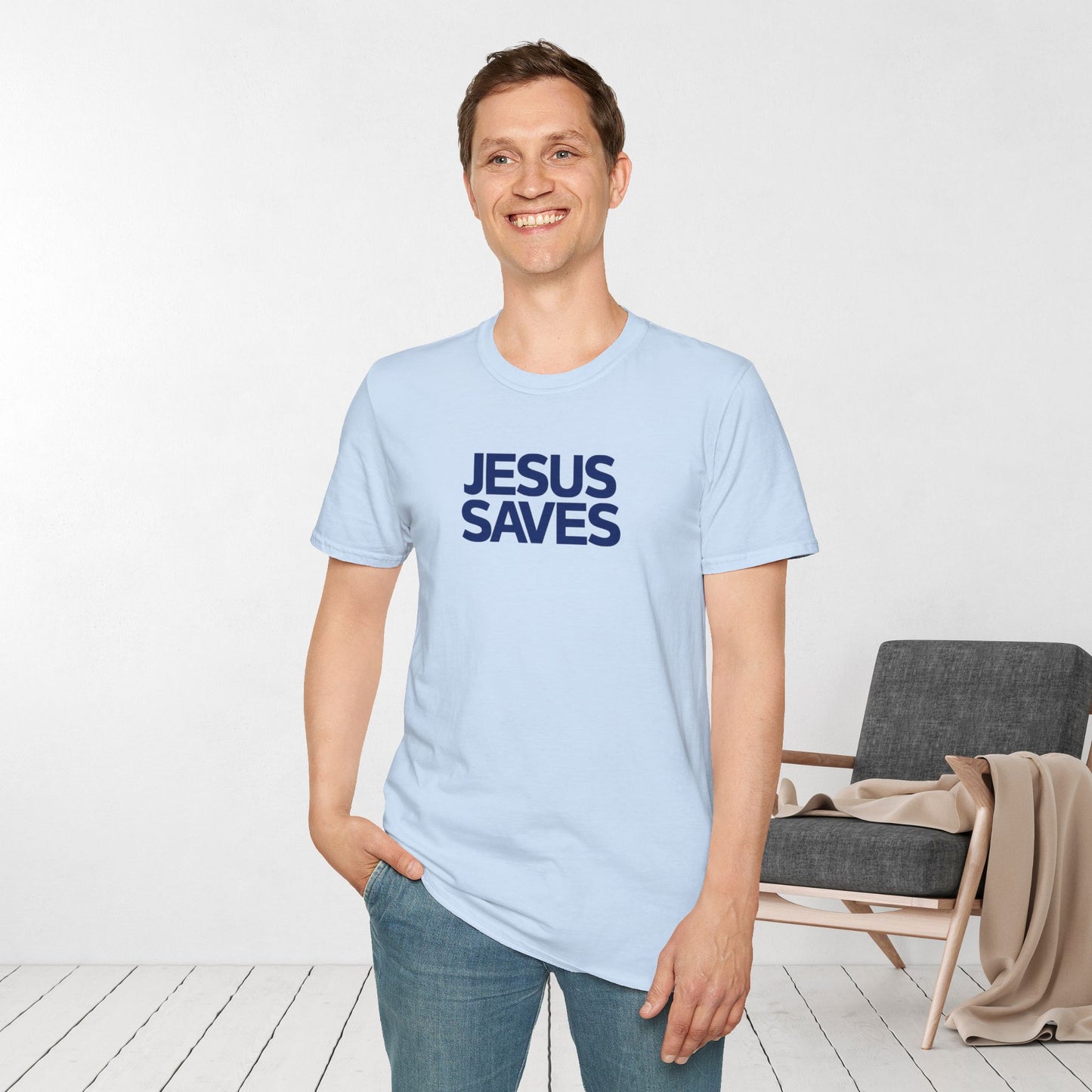 Jesus Saves Softstyle T-shirt - Acts 4:12 Bible Verse Christian T-shirt