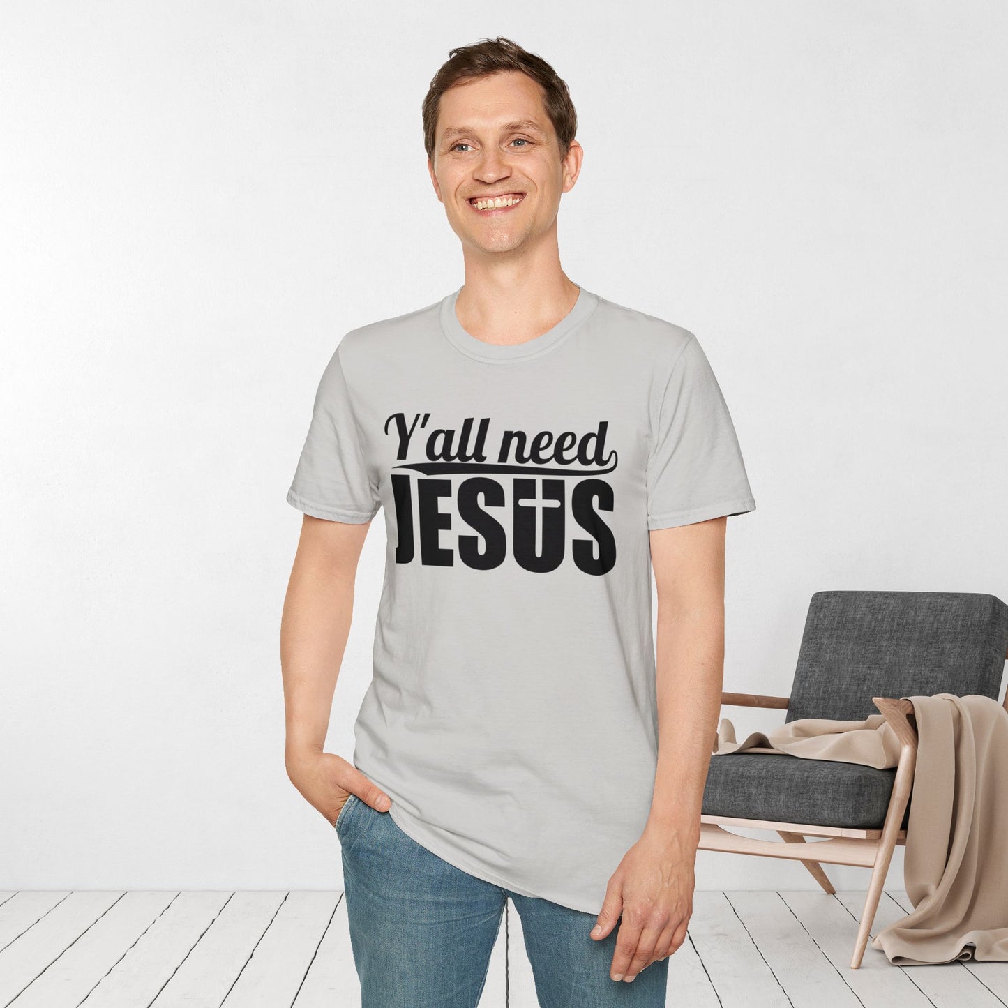 Y'all Need Jesus Softstyle T-shirt - Christian Shirt