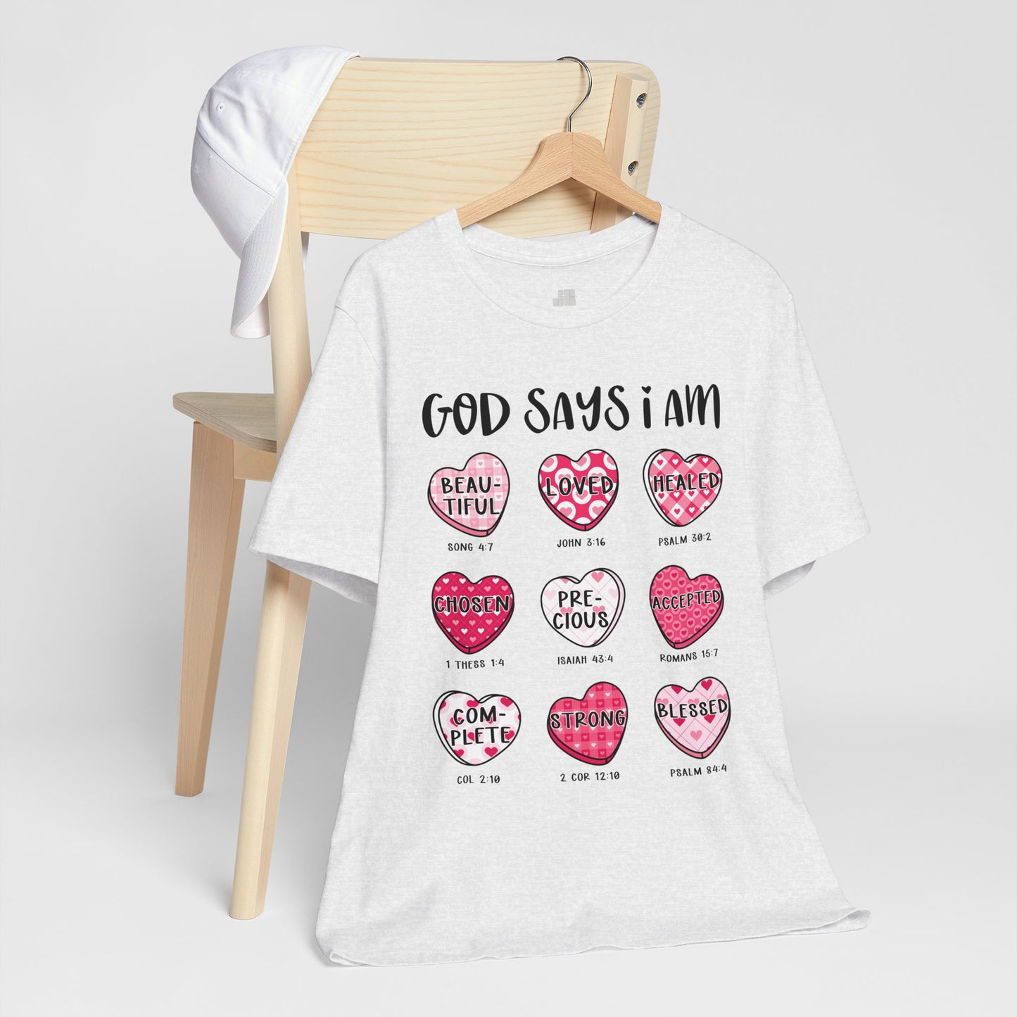 God Says I Am... Soft Cotton Tee - Christian Valentine's Day Tee