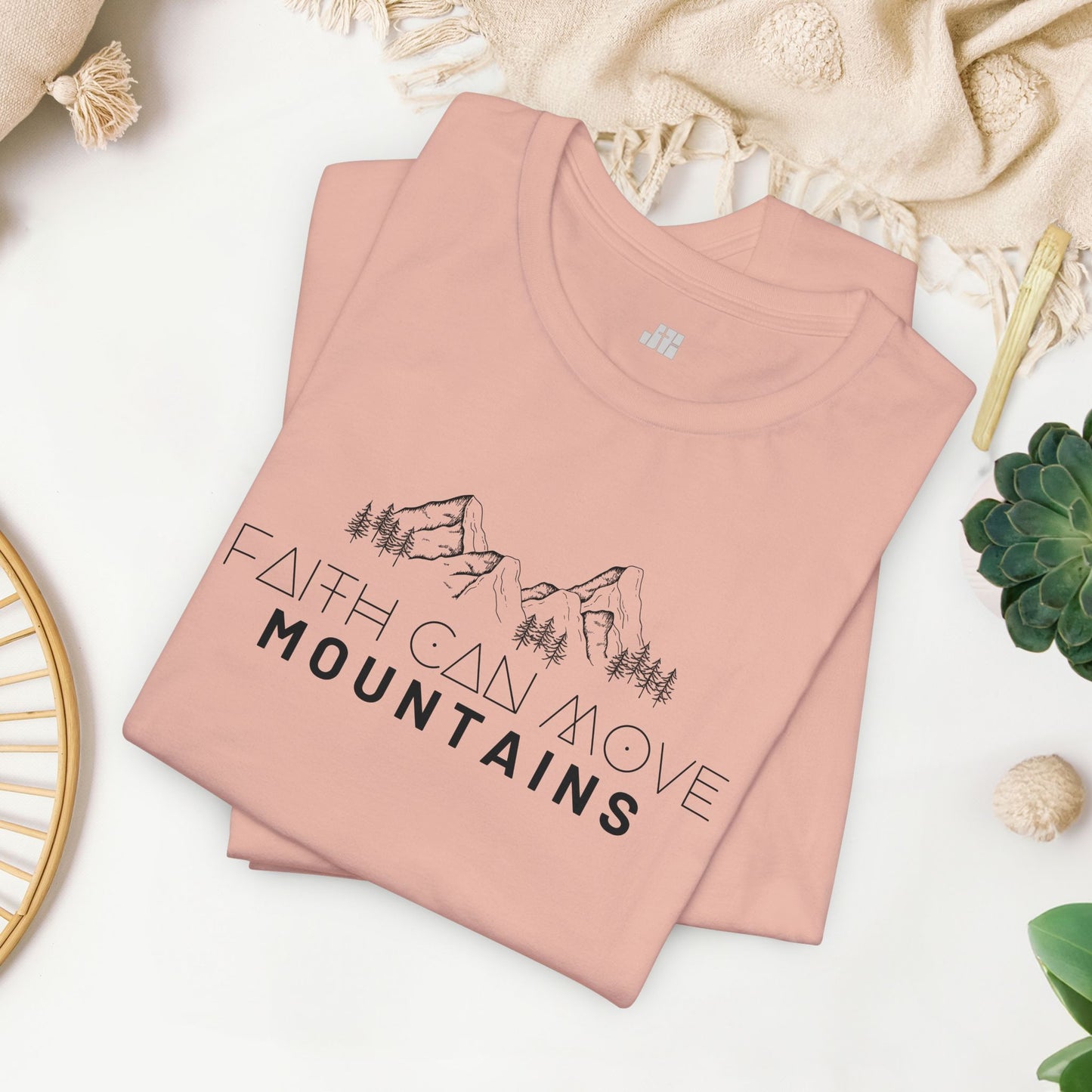 Faith Can Move Mountains Soft Cotton Tee - Matthew 17:20 Bible Verse Shirt