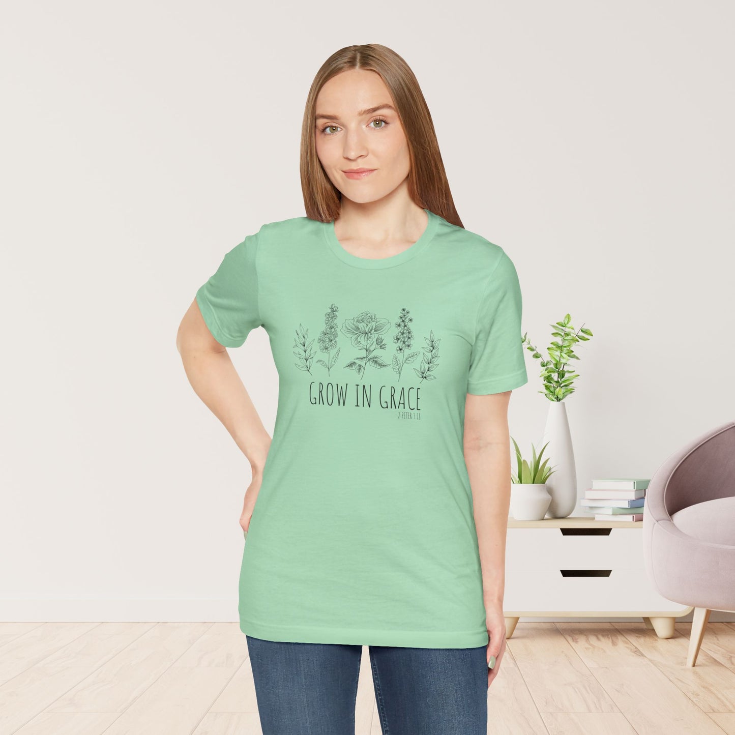 Green Grow in Grace Soft Cotton Tee