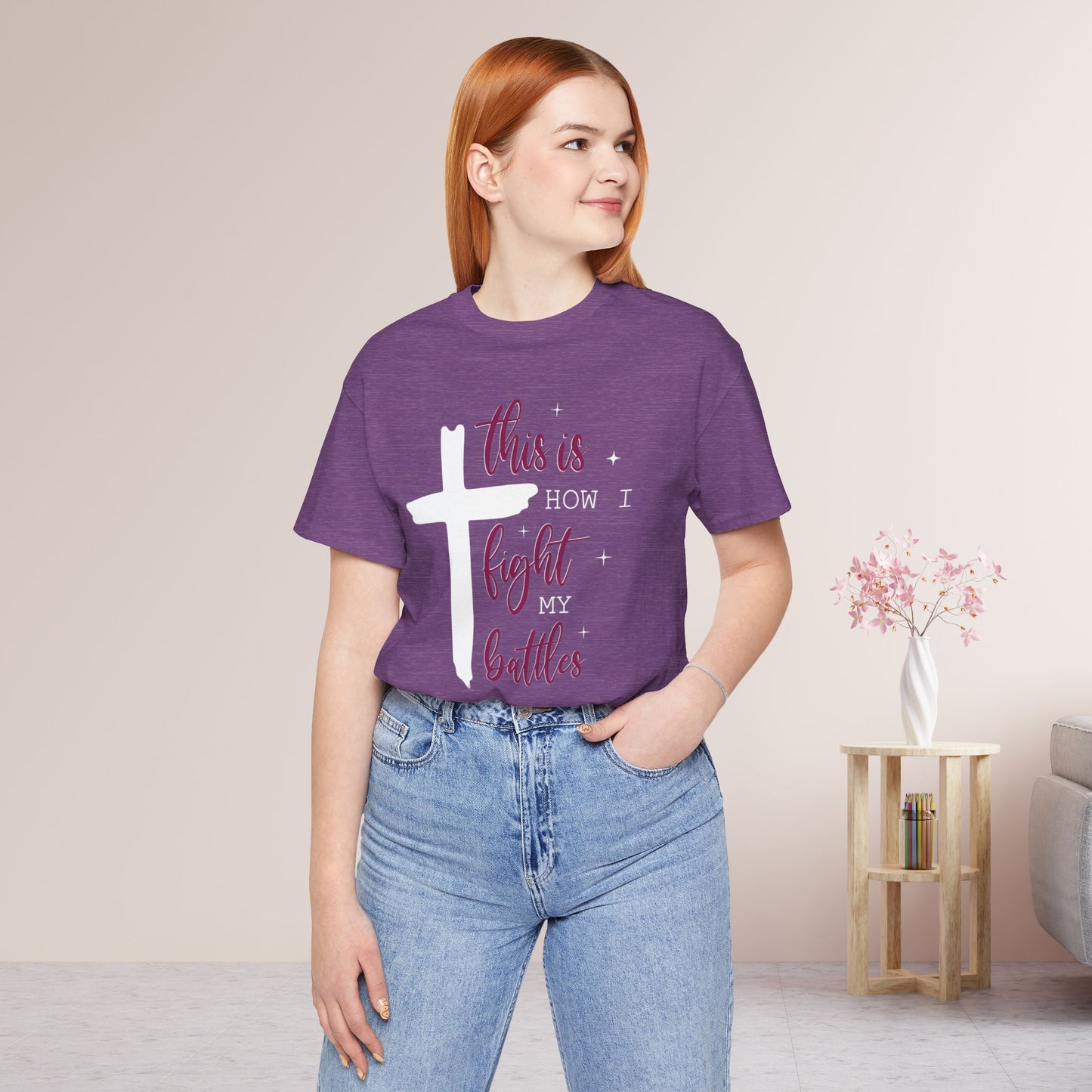 This is How I Fight My Battles Bible Verse Soft Cotton Tee - Christian Tee