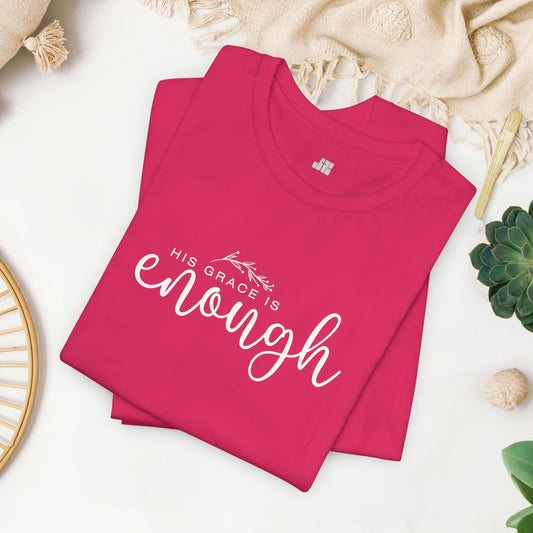 His Grace is Enough Soft Cotton Tee - Christian Shirt