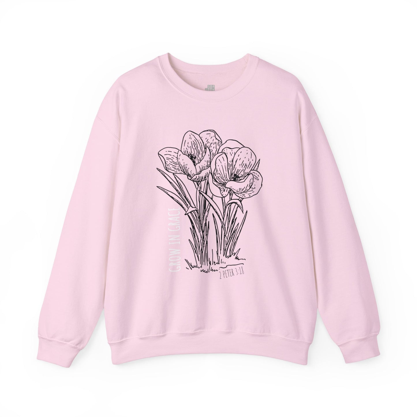 Spring Grow in Grace Sweatshirt - Bible Verse Crewneck Pullover