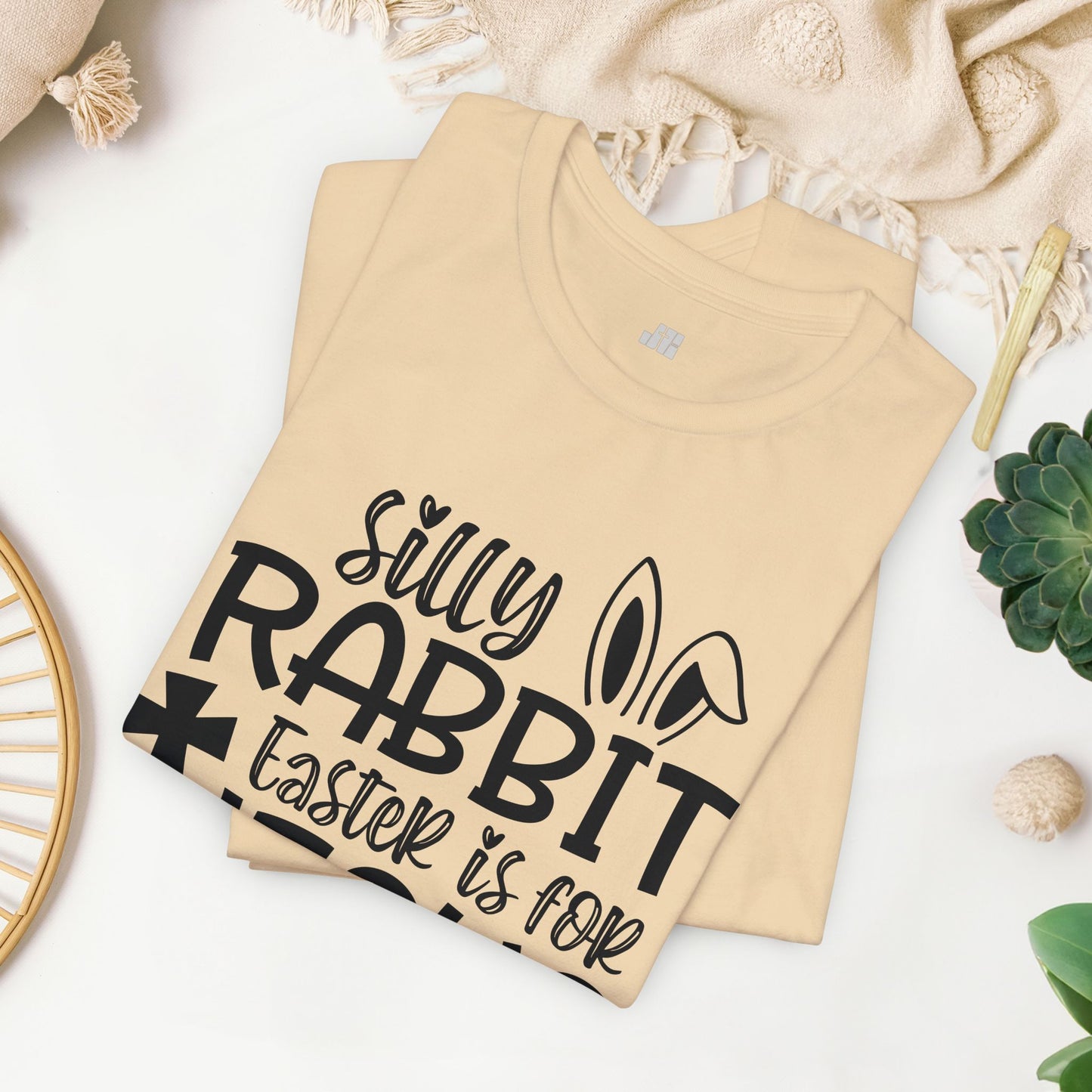 Silly Rabbit Easter is for Jesus Christian Soft Cotton Tee - Easter Shirt