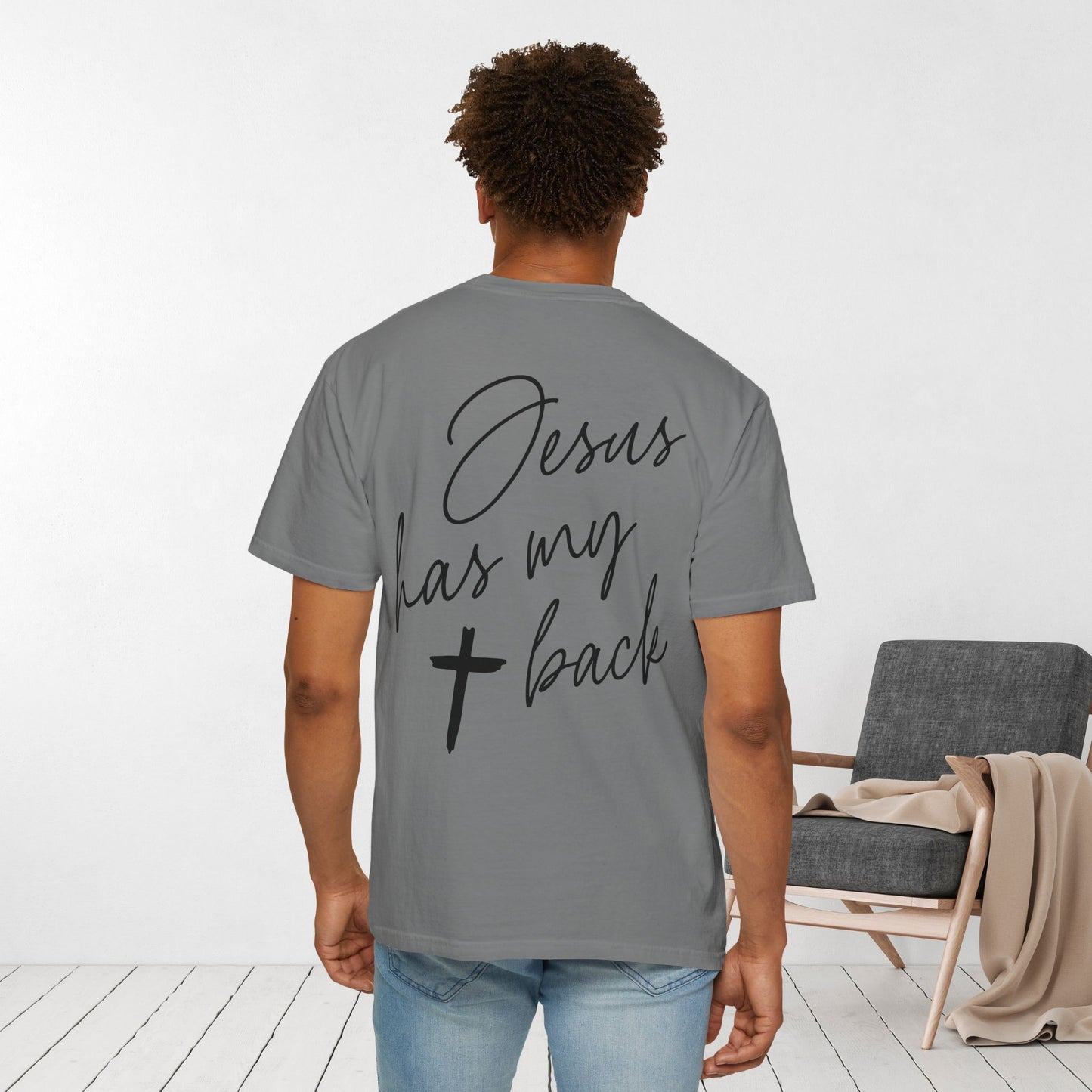 Comfort Colors Jesus Has My Back Christian Tee