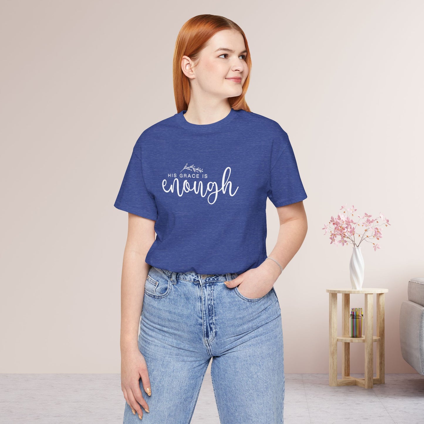 His Grace is Enough Soft Cotton Tee - Christian Shirt