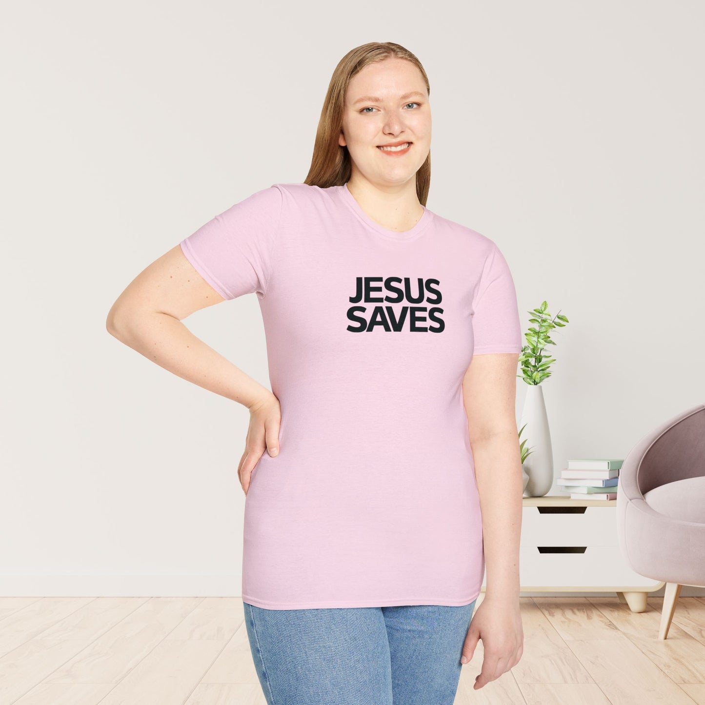 Unisex Jesus Saves Softstyle T-shirt - Acts 4:12 Bible Verse Christian Shirt