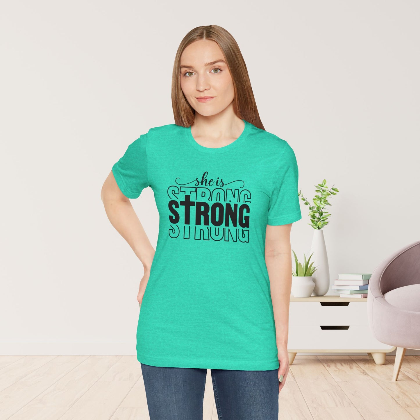 She is Strong Christian Soft Cotton Tee