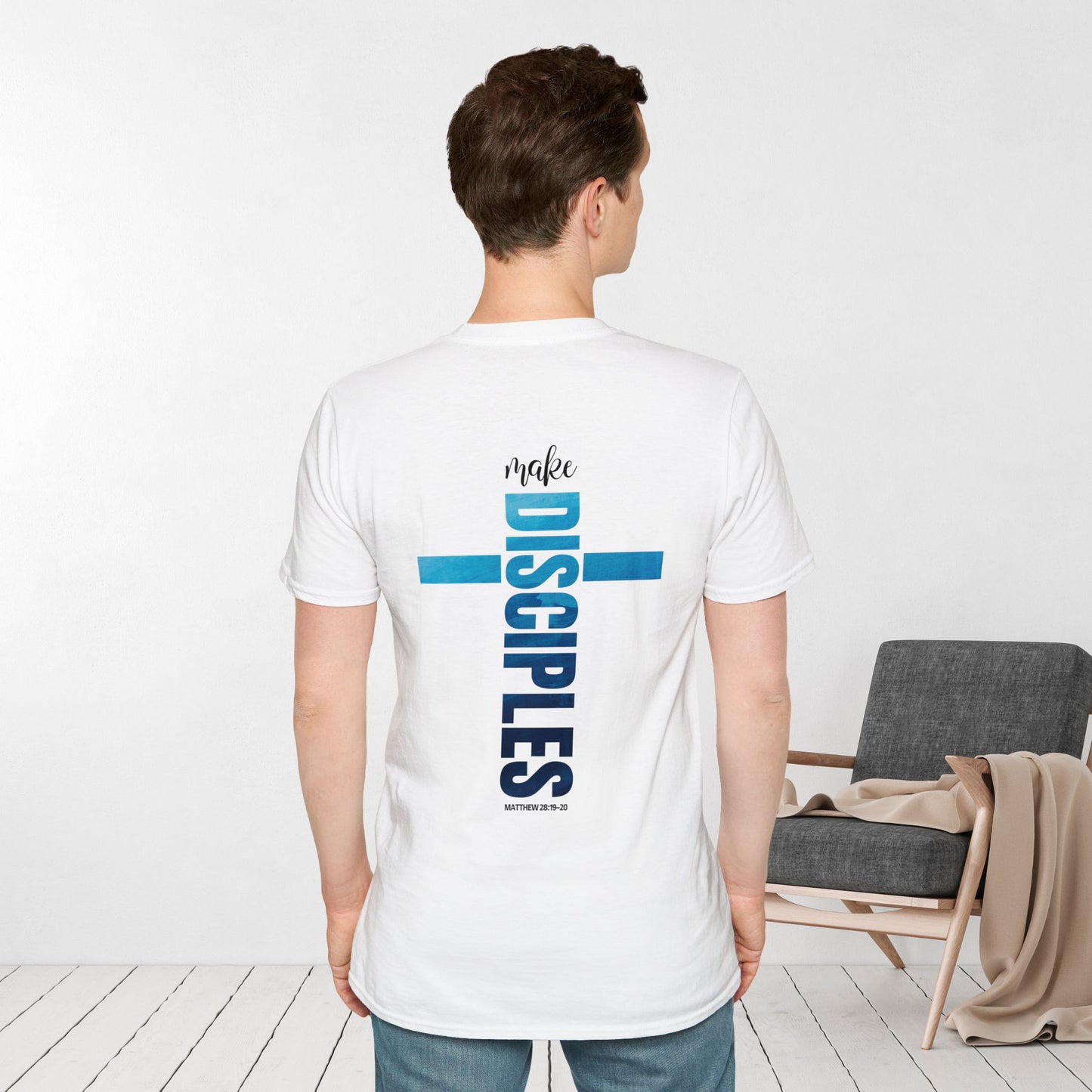 Make Disciples Softstyle T-Shirt - Matthew 28:19-20 Bible Verse Christian Tee