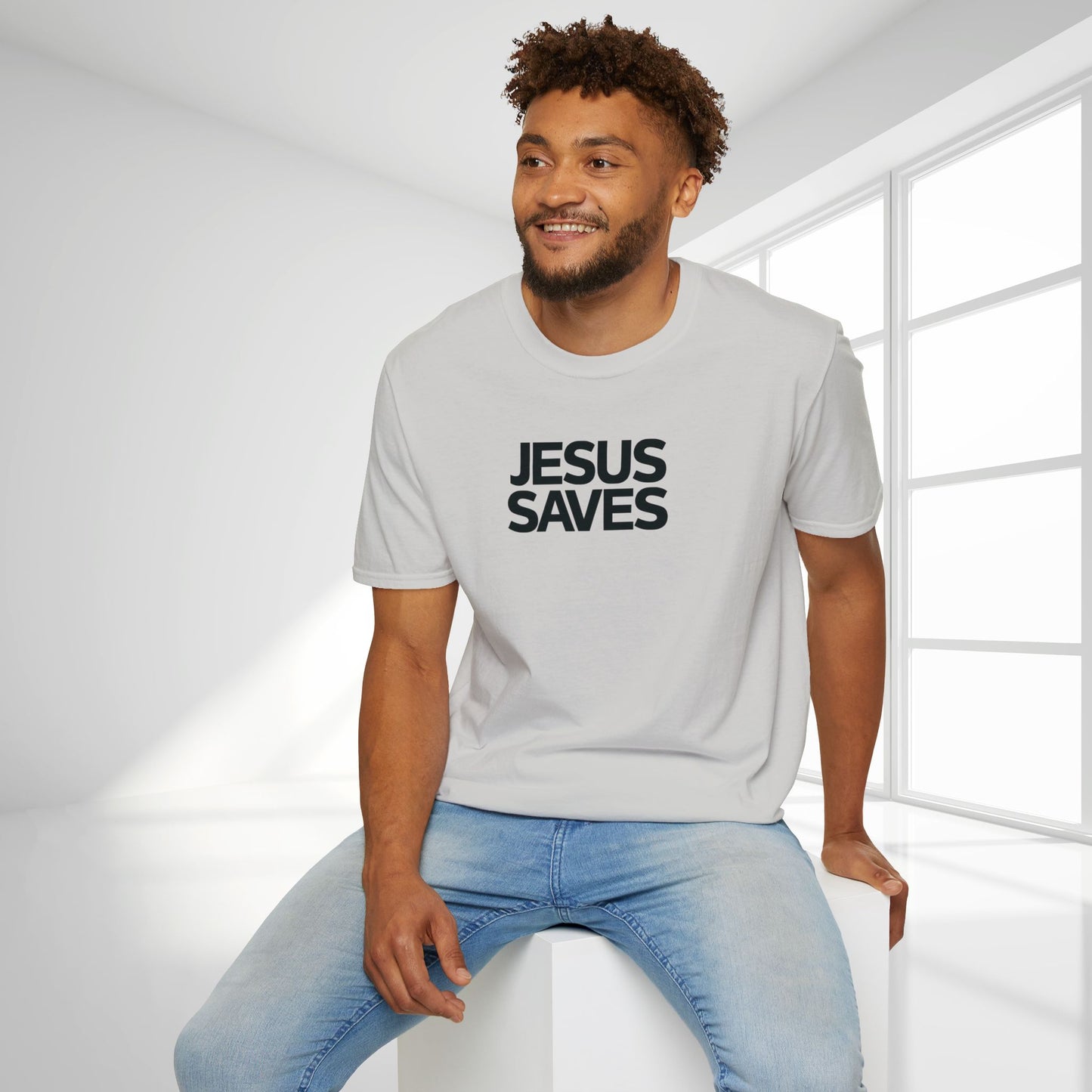 Unisex Jesus Saves Softstyle T-shirt - Acts 4:12 Bible Verse Christian Shirt