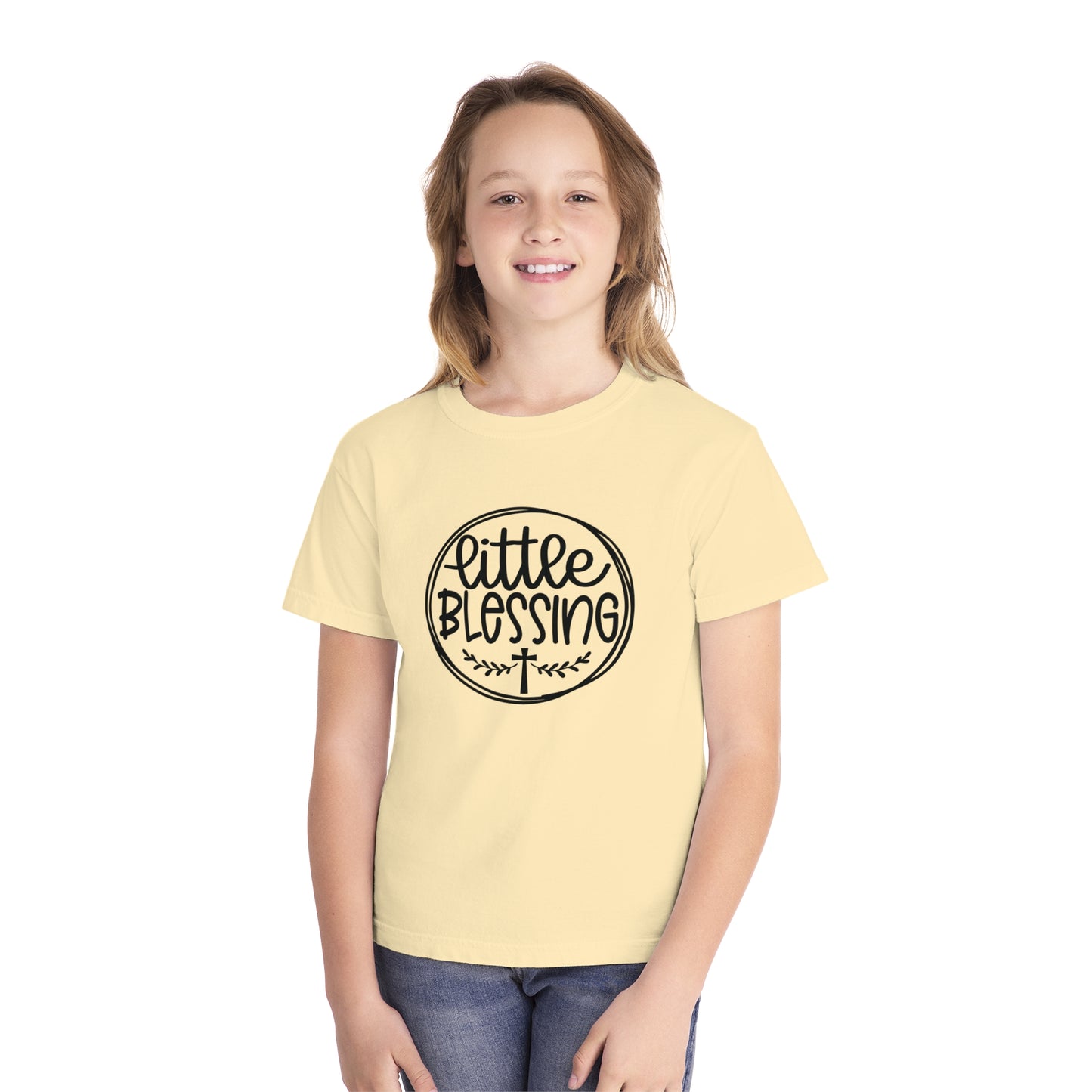 Little Blessing Comfort Colors Youth Christian Tee