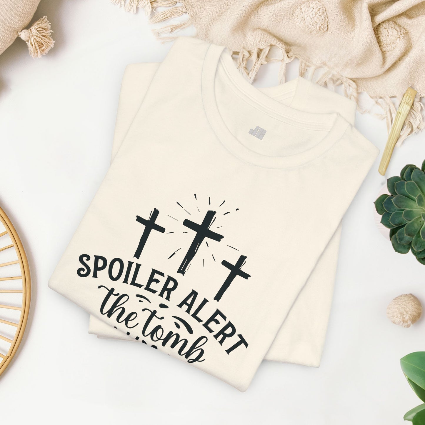 Spoiler Alert The Tomb Was Empty Christian Soft Cotton Tee - Easter Shirt