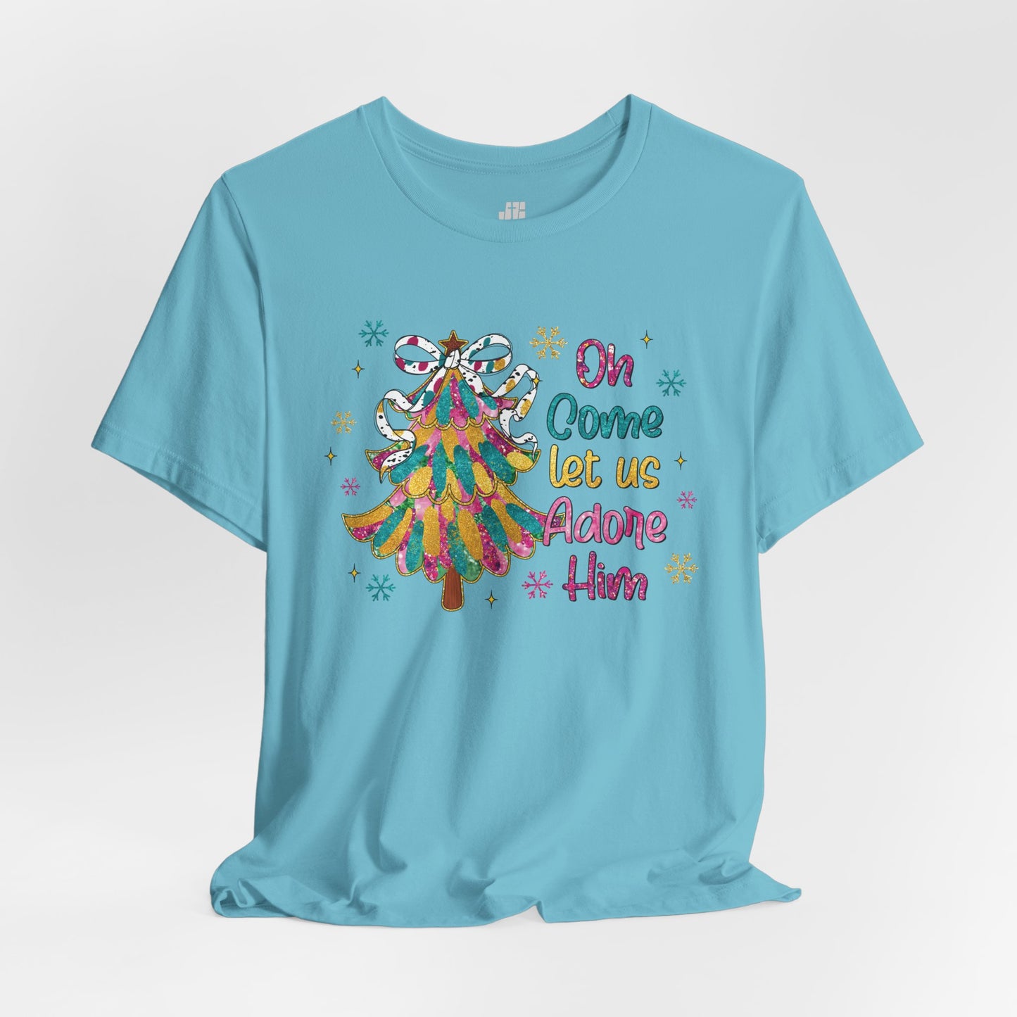 Oh Come Let Us Adore Him Soft Cotton Tee - Holiday Christian Shirt