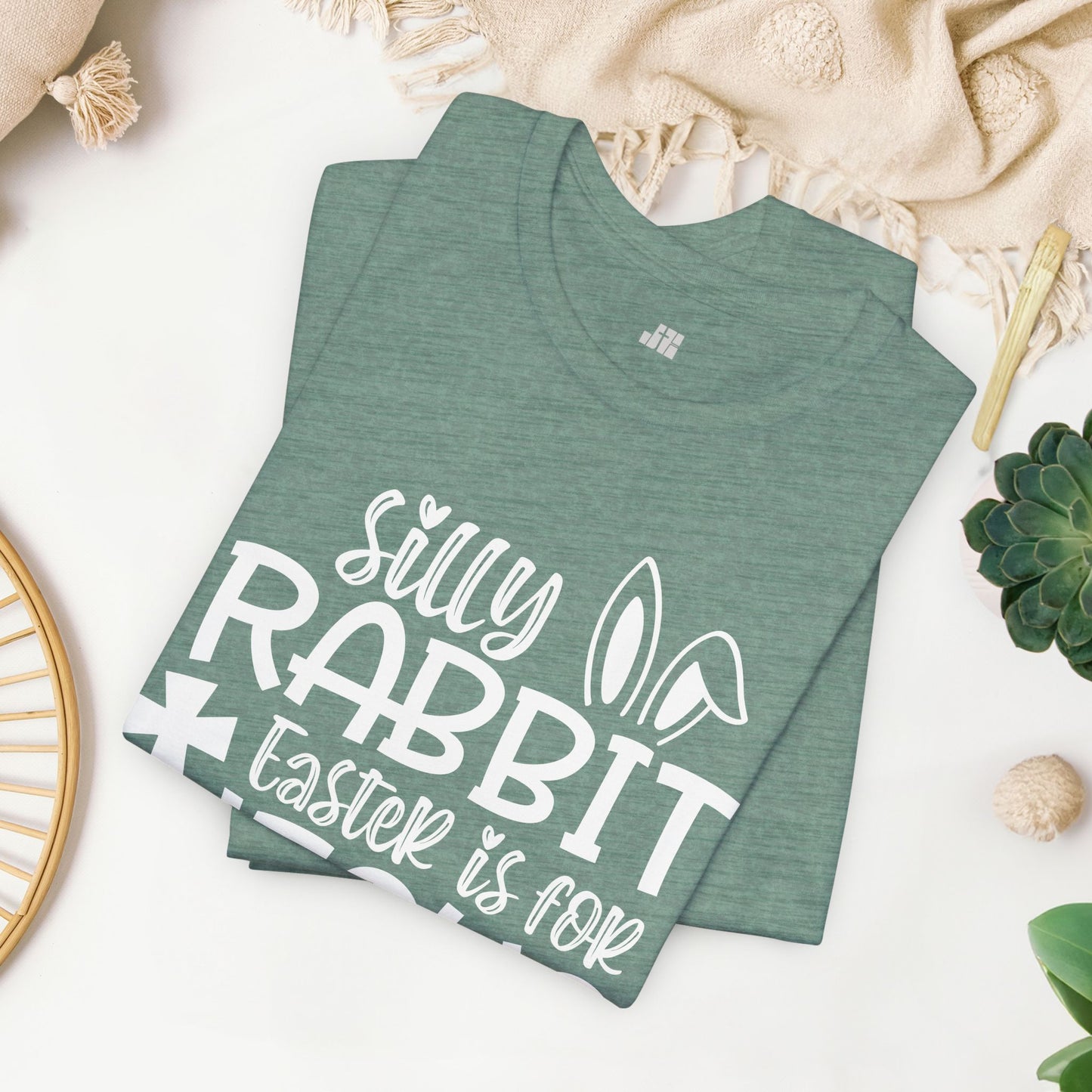 Silly Rabbit Easter is for Jesus Christian Soft Cotton Tee