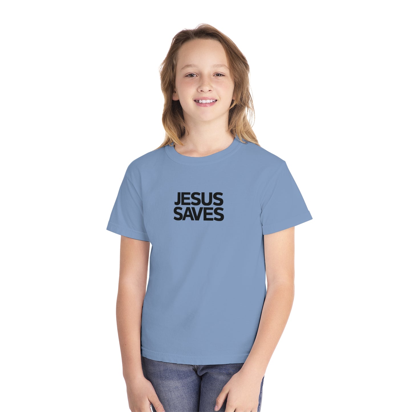 Jesus Saves Comfort Colors Youth Christian Tee