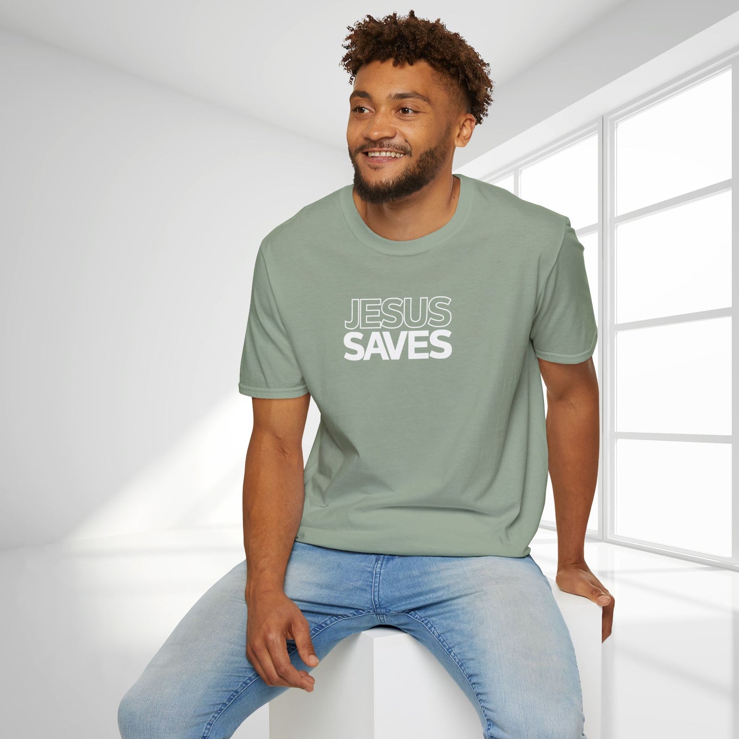 Unisex Jesus Saves Softstyle T-shirt - Acts 4:12 Bible Verse Christian T-shirt