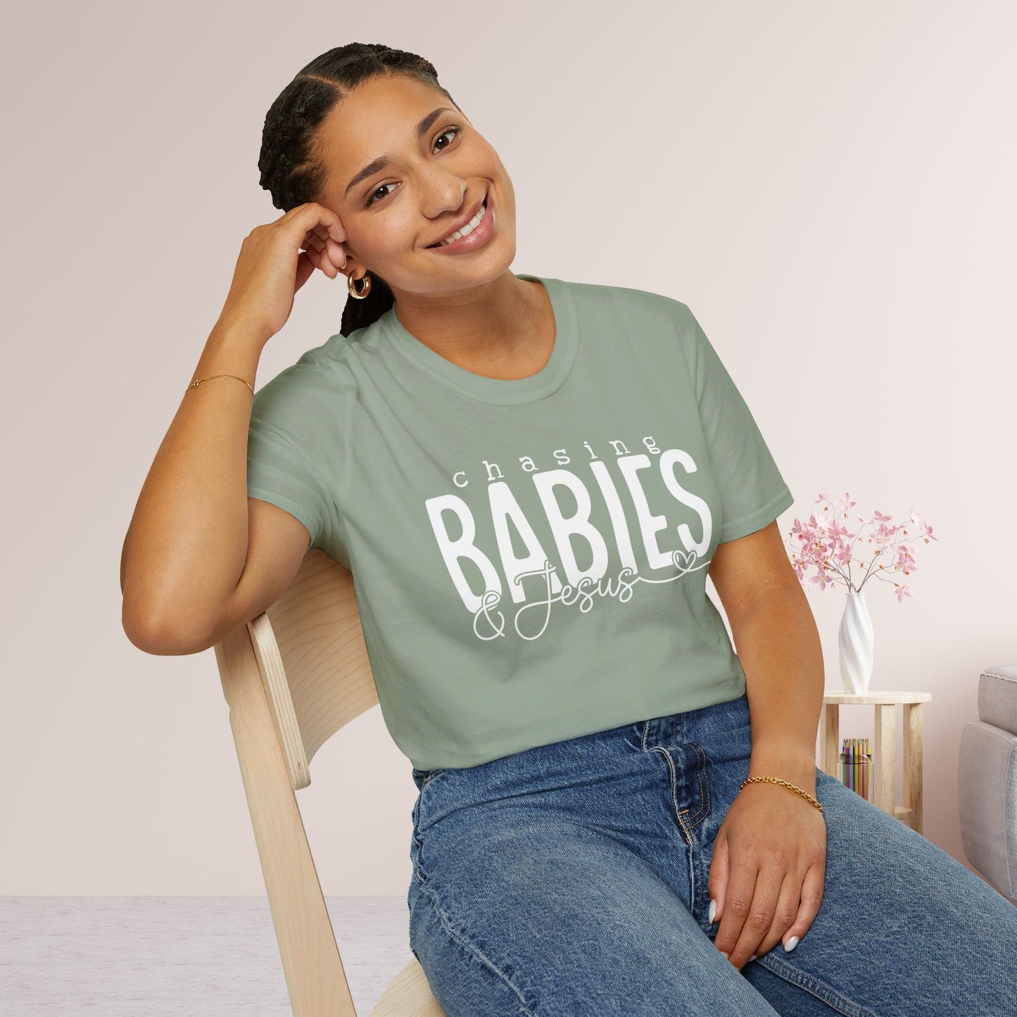 Chasing Babies & Jesus Softstyle T-shirt