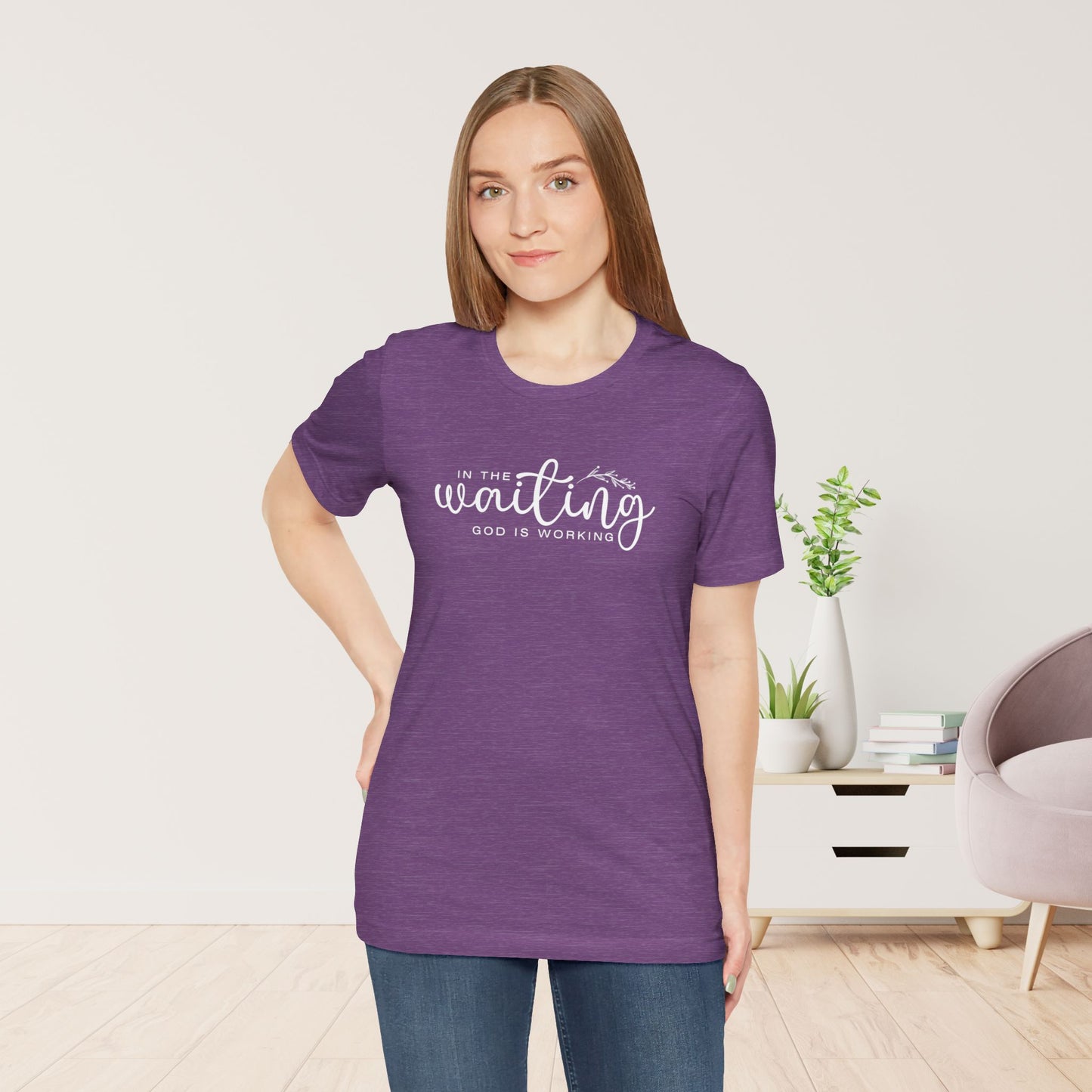 In the Waiting God is Working Christian Soft Cotton Tee