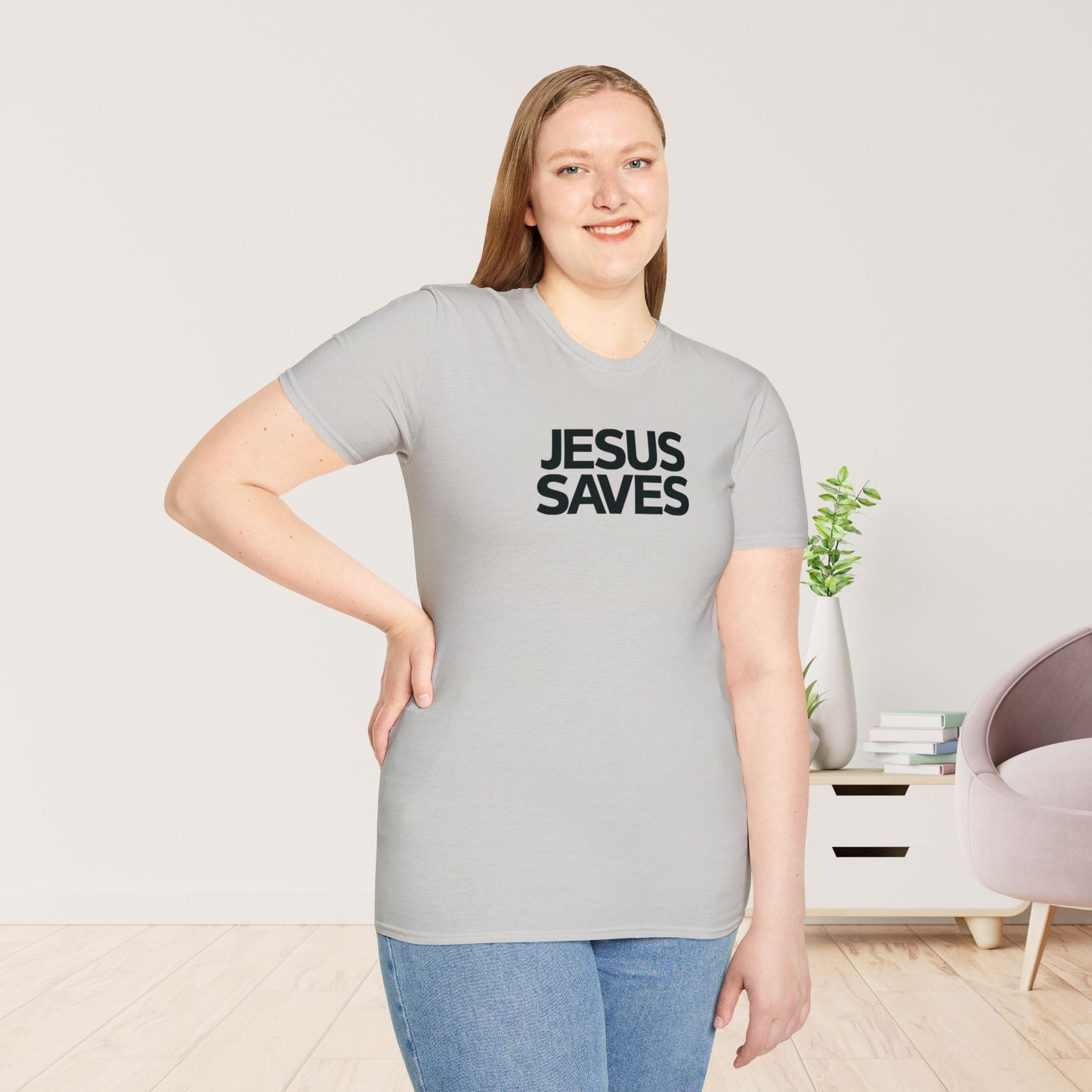 Unisex Jesus Saves Softstyle T-shirt - Acts 4:12 Bible Verse Christian Shirt